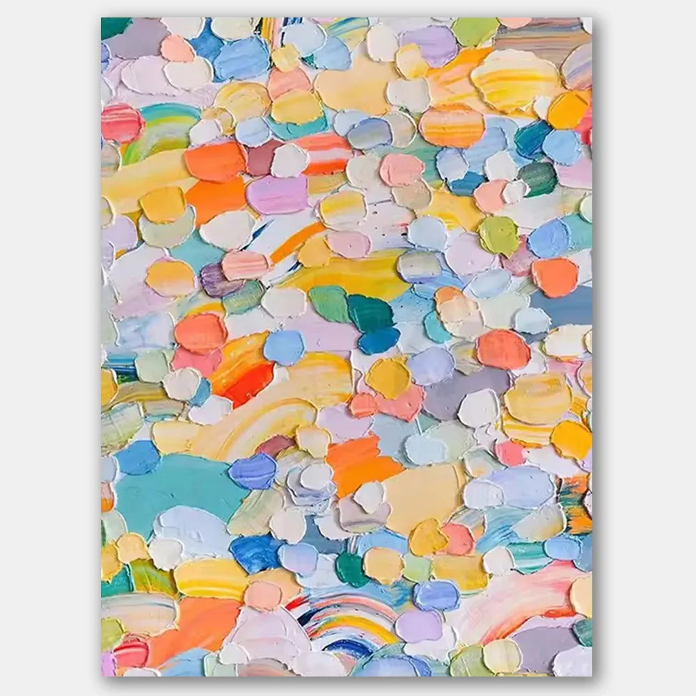 Colorful Abstract Textured Painting Canvas #AT029