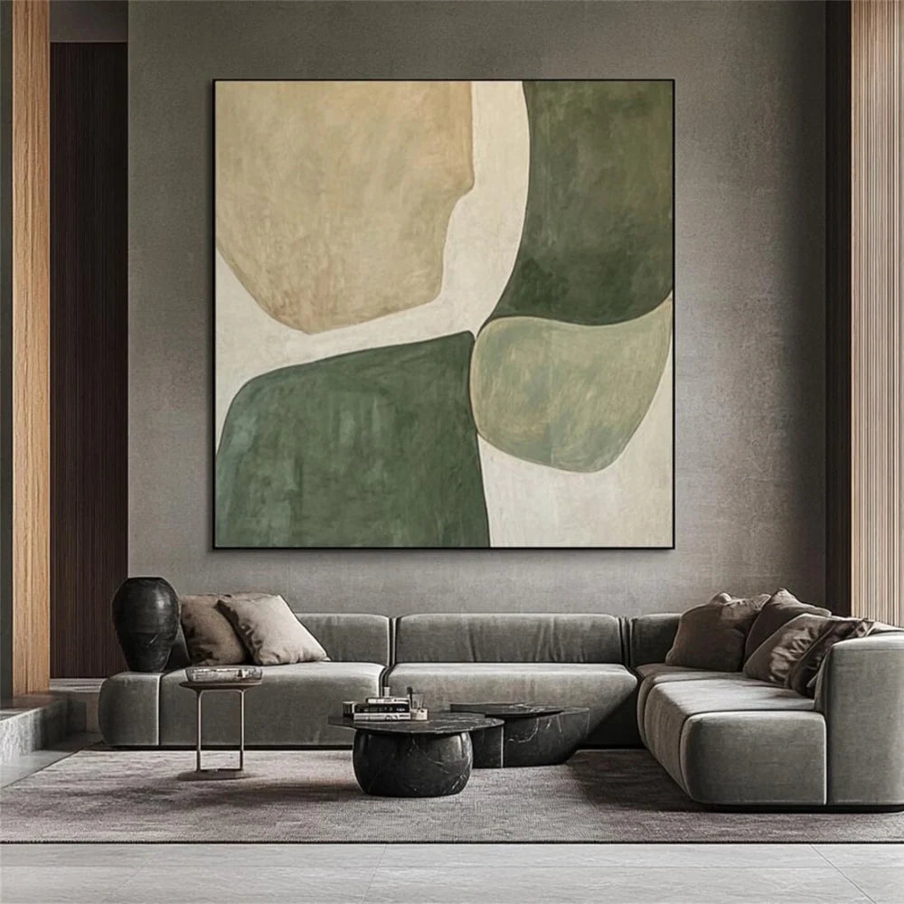 Green Minimalist Textured Painting Canvas #MT103