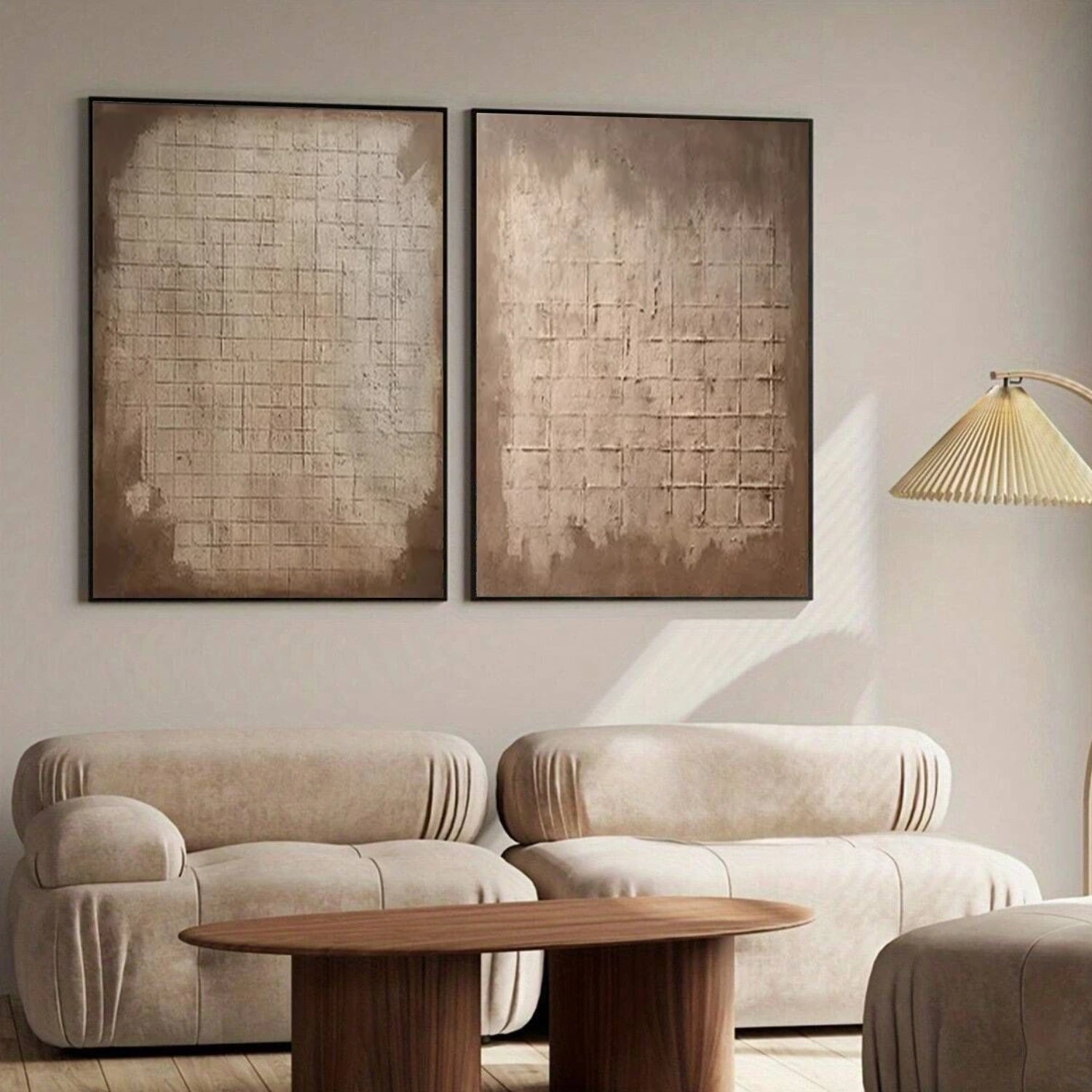 Beige and Brown Wabi Sabi Canvas Art Set of 2 #WS092