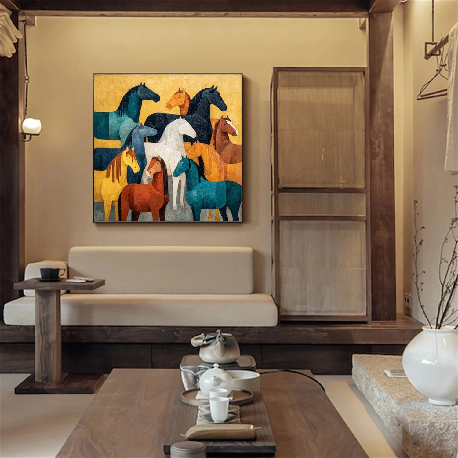 Abstract Animal Horse Wall Art #AC077