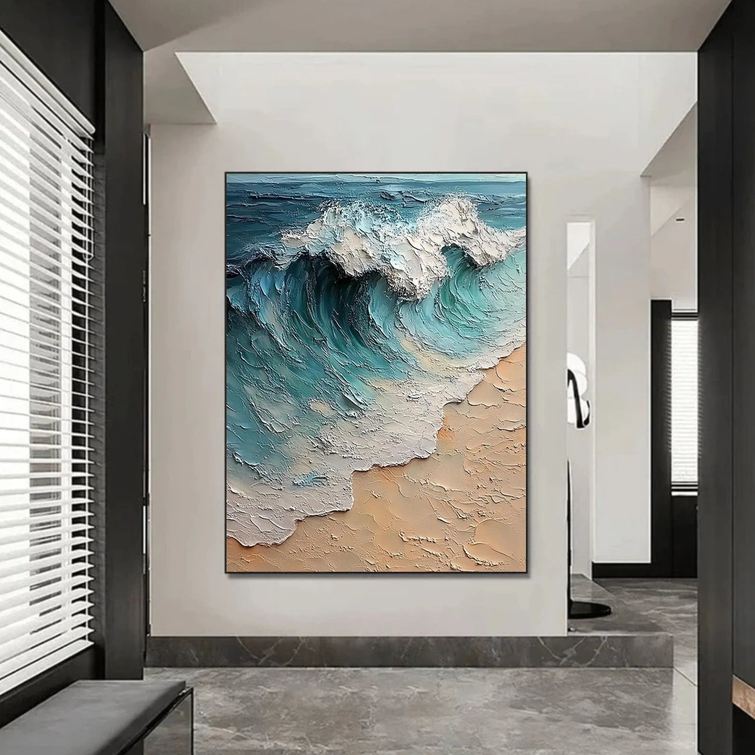 Ocean And Sky Abstract Textured Wall Art #OS108