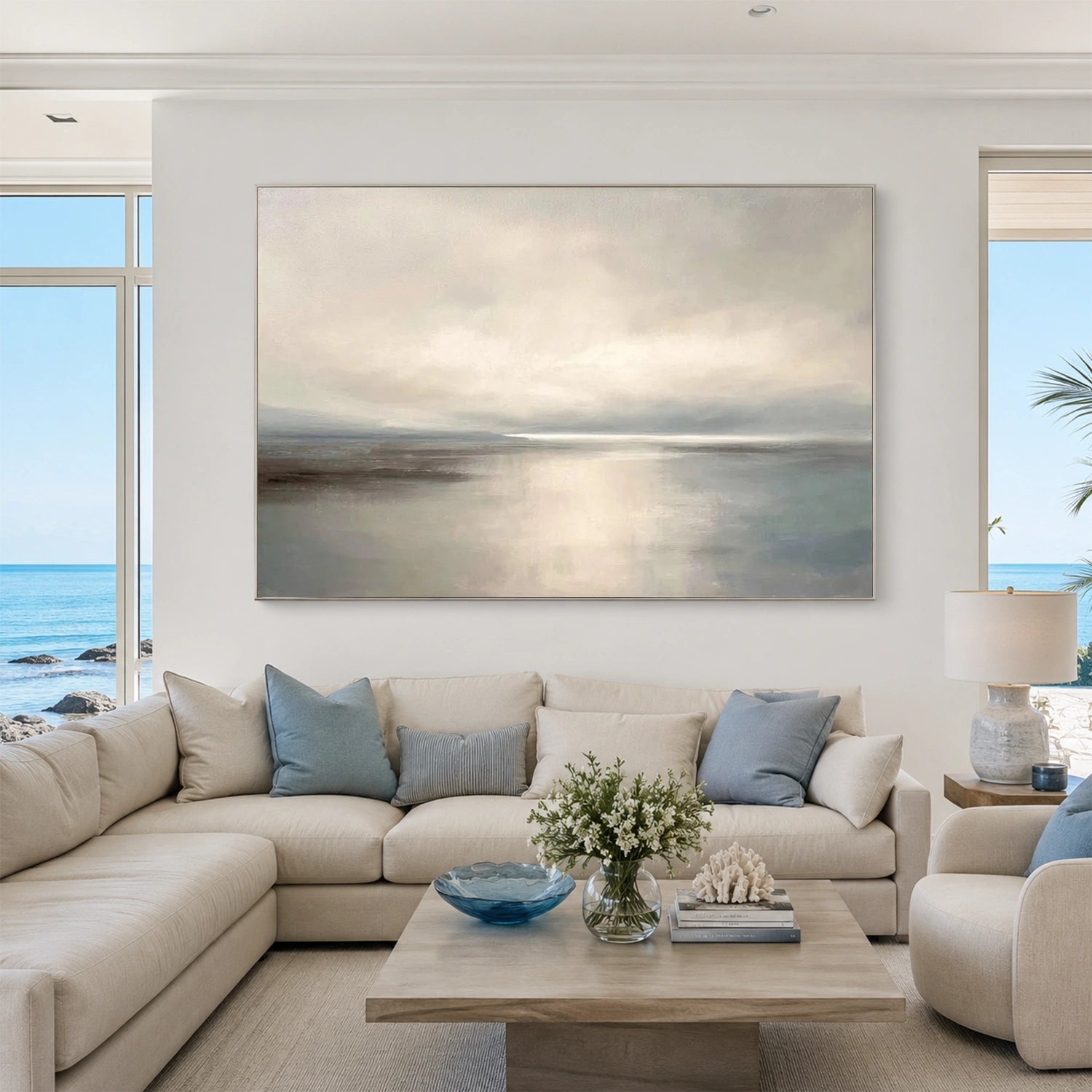 Ocean And Sky Abstract Wall Art #OS196