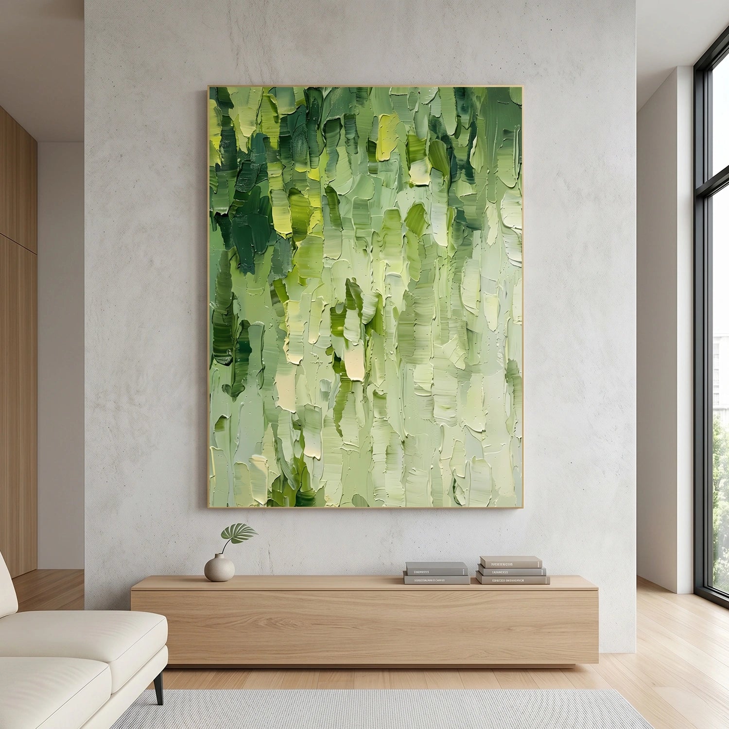 Green Abstract Textured Wall Art #AT163