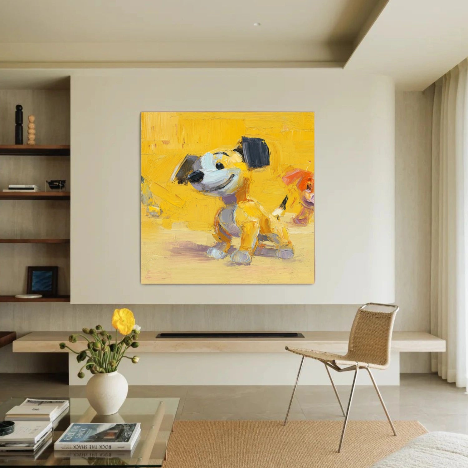 Abstract Animal Dog Textured Wall Art #AC095