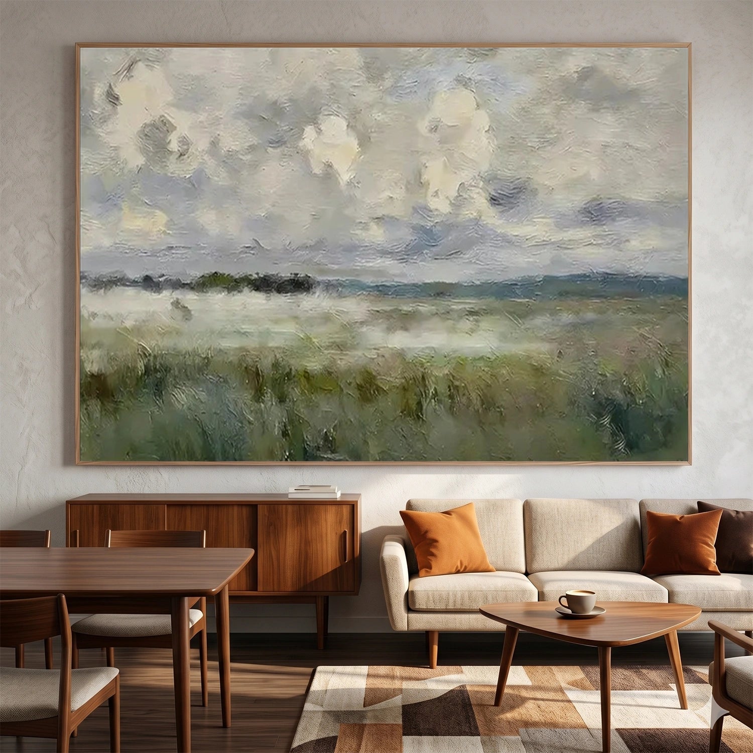 Ocean And Sky Abstract Textured Wall Art #OS160