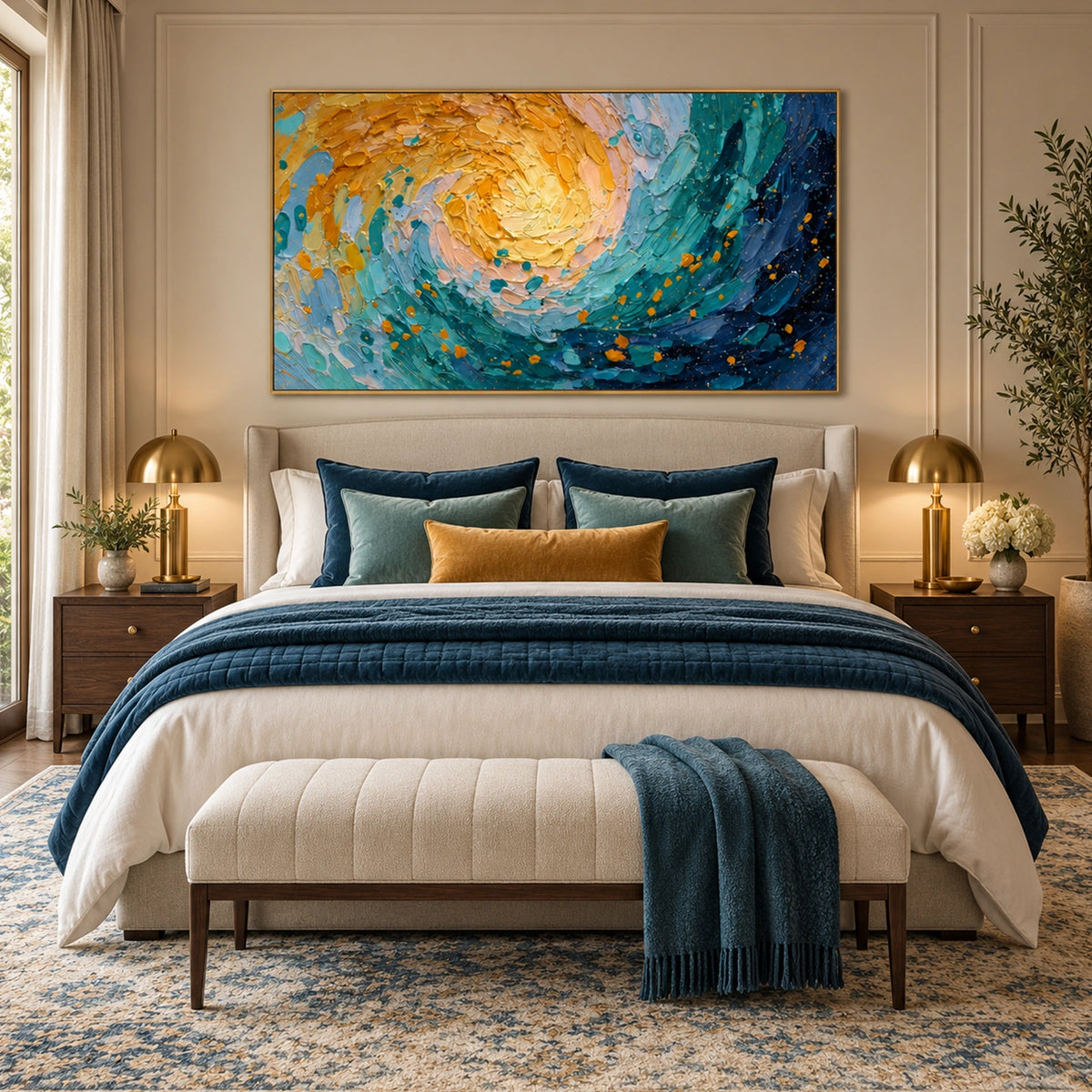 Ocean And Sky Abstract Textured Wall Art #OS217