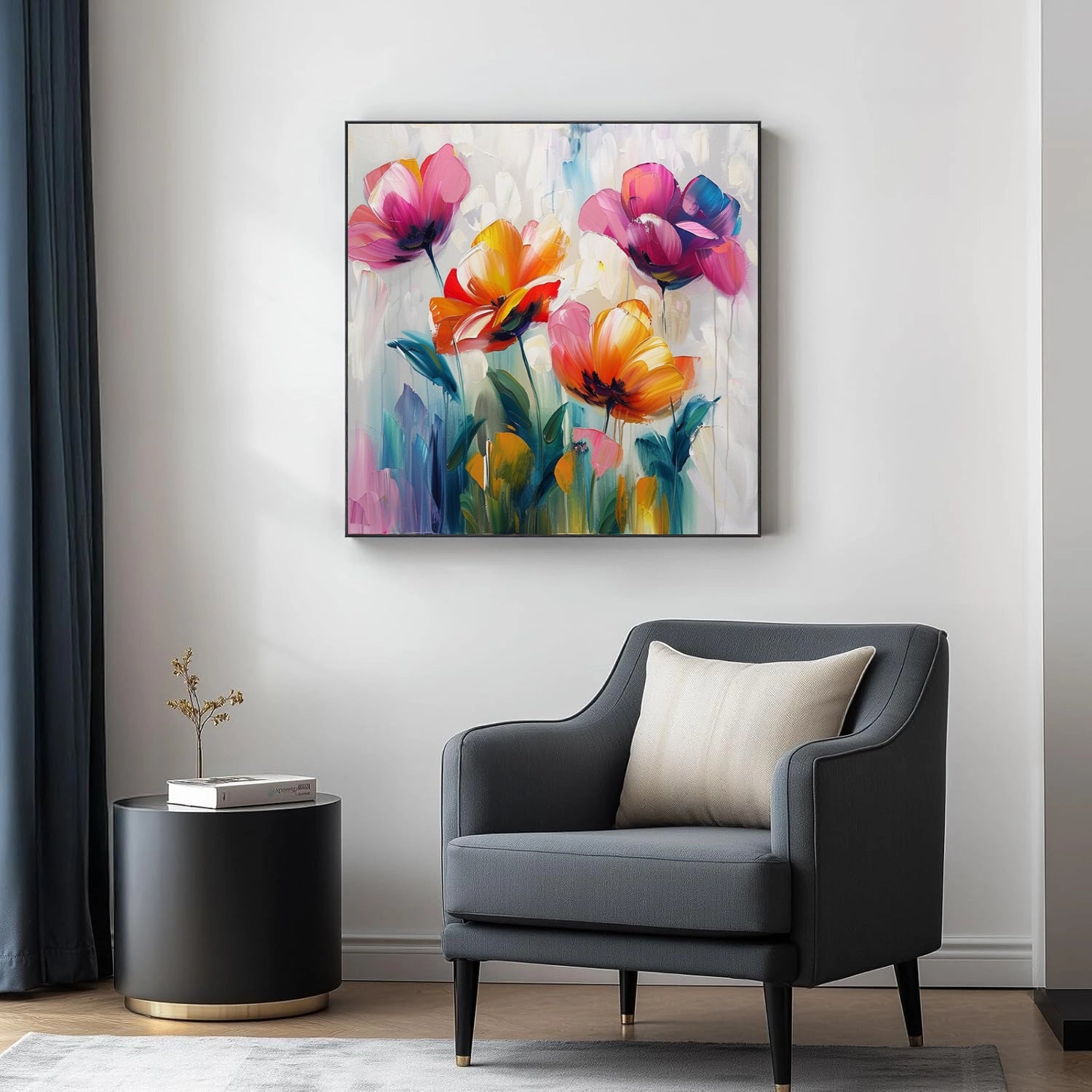 Colorful Flower Abstract Wall Art #FP158