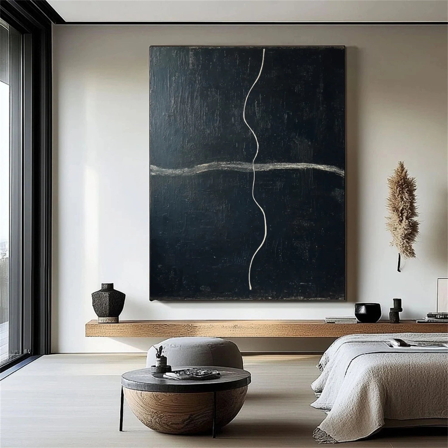 Black and White Minimalist Canvas Art #MT209