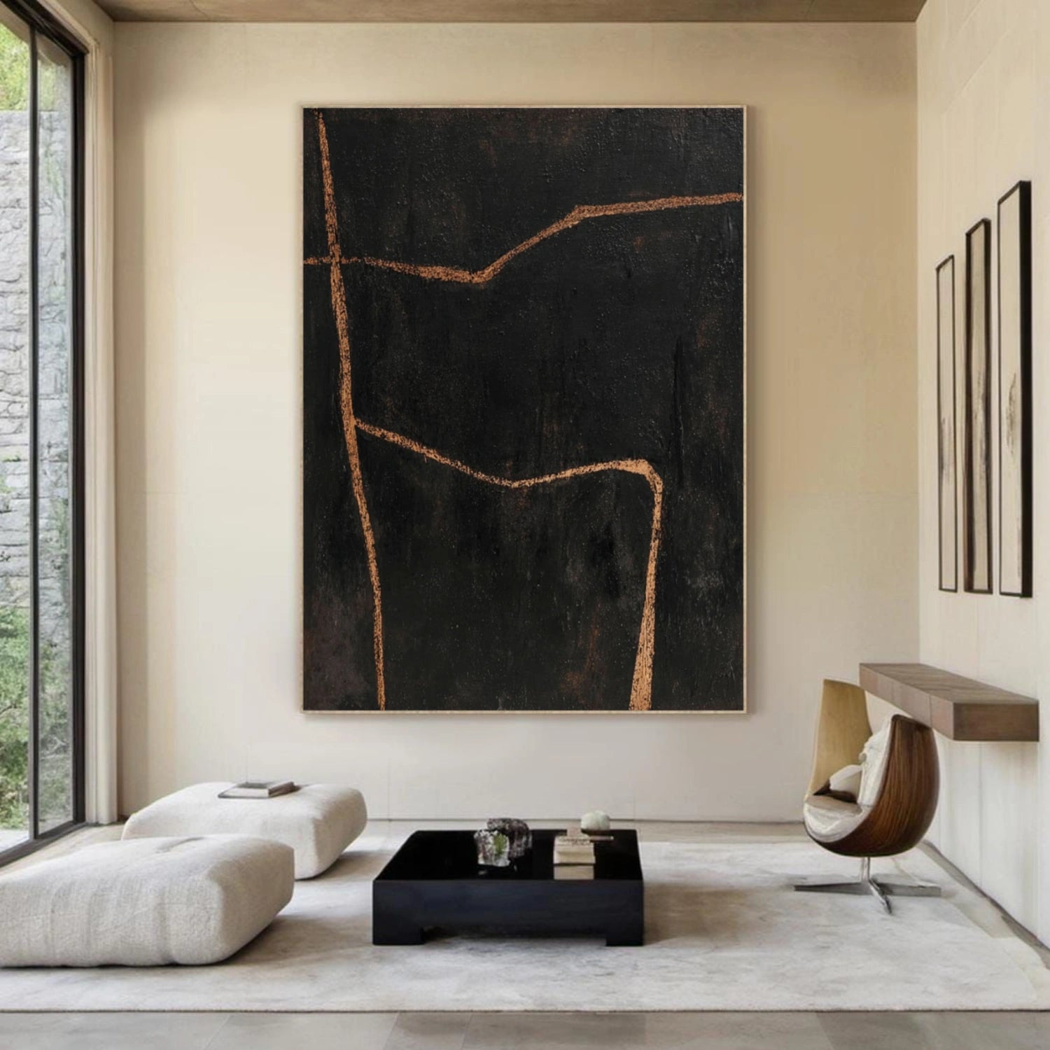 Black Minimalist Canvas Art #MT206