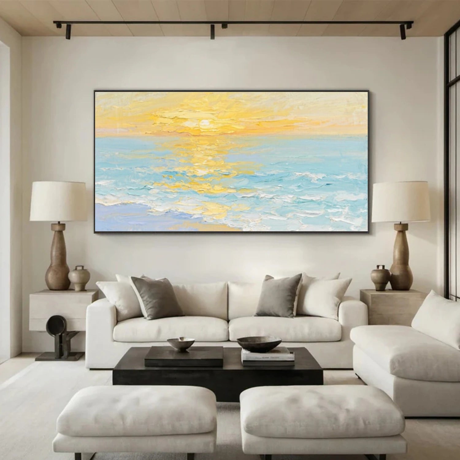 Ocean And Sky Abstract Textured Wall Art #OS129