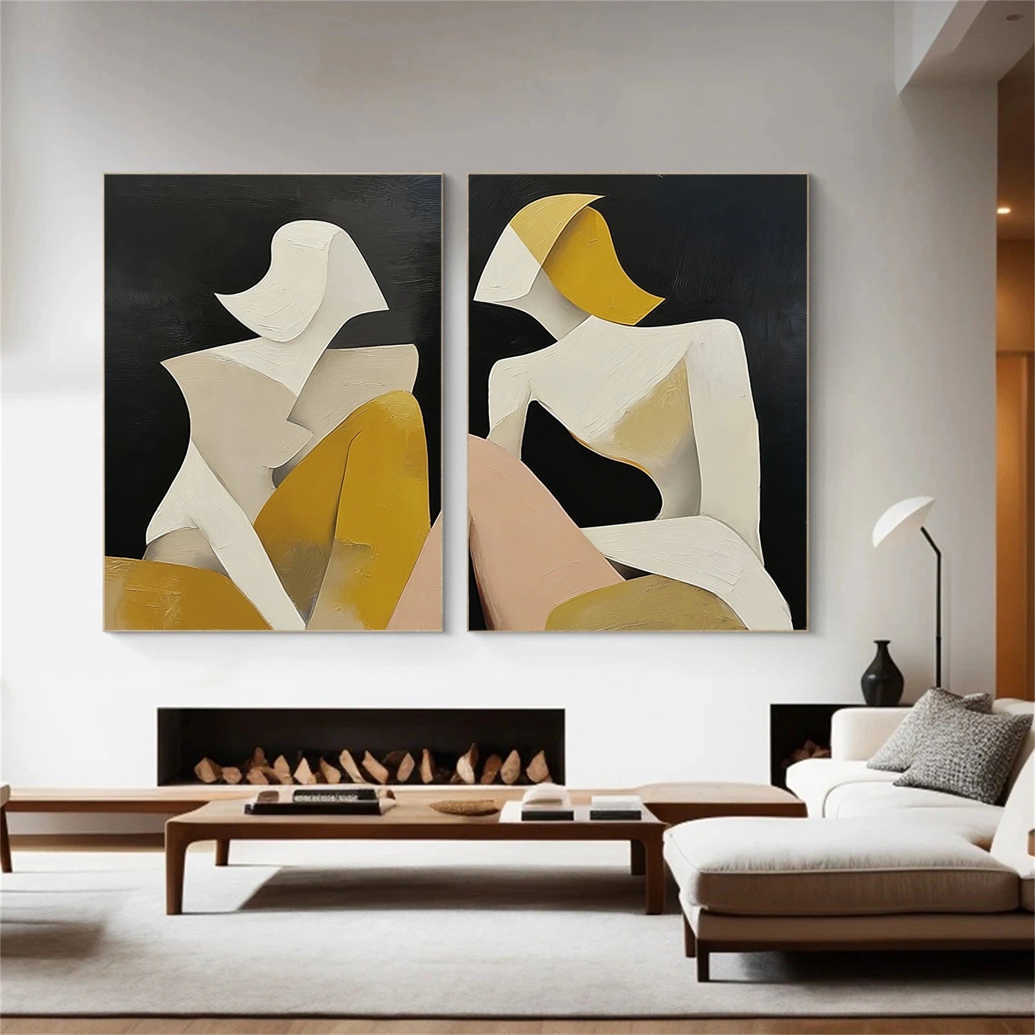 Abstract People Canvas Art Set of 2 #AE064