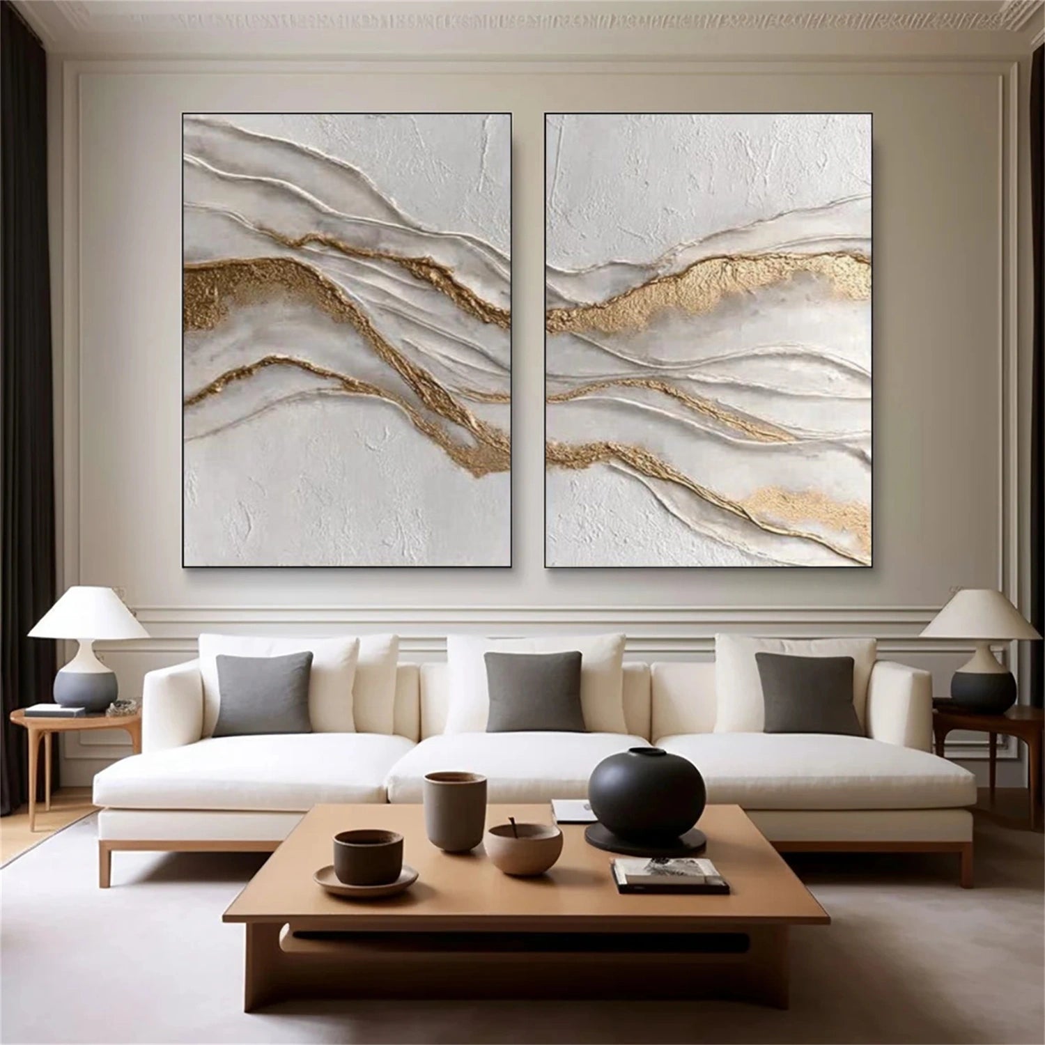 Abstract Textured Wall Art Set of 2 #AT139