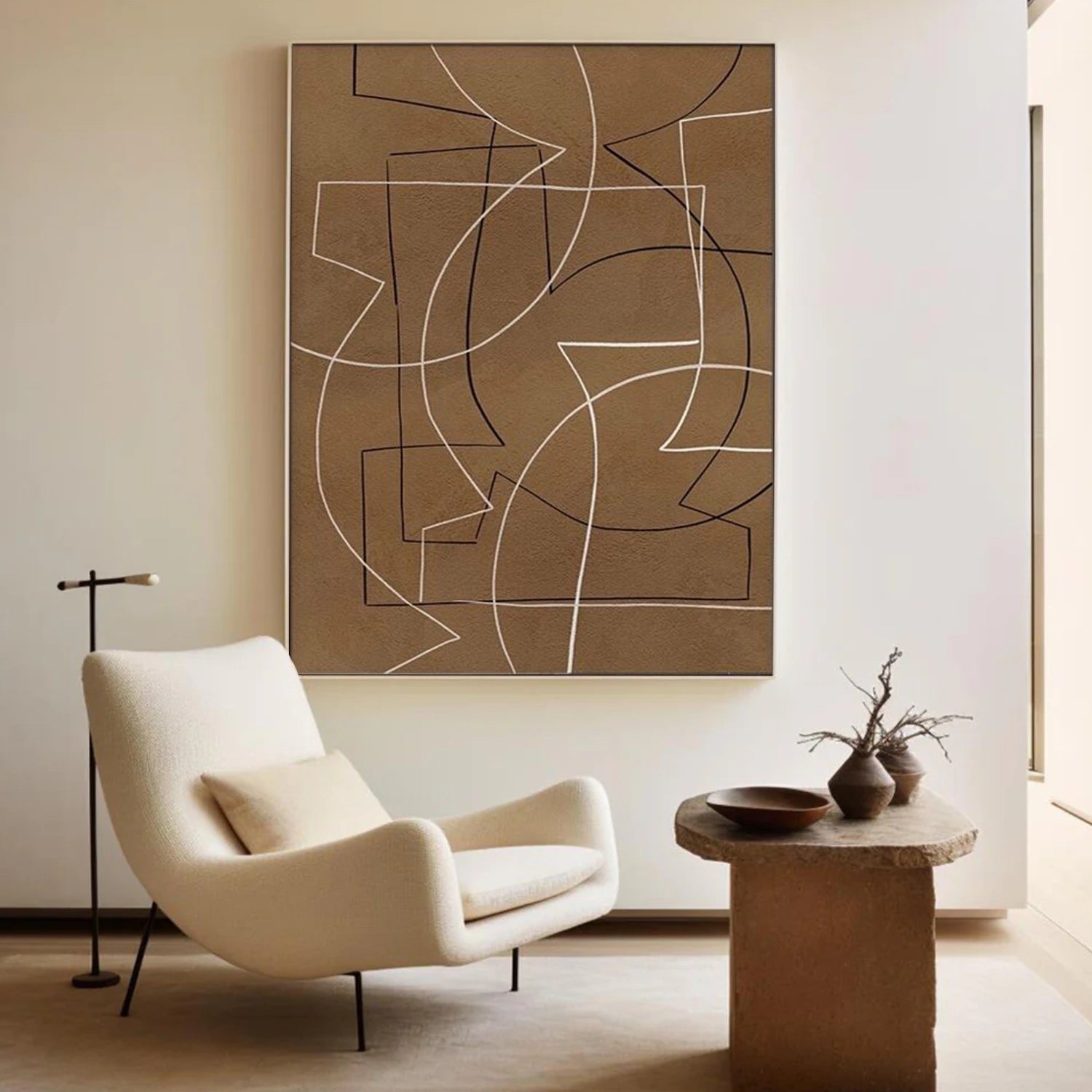 Brown Minimalist Canvas Art #MT148