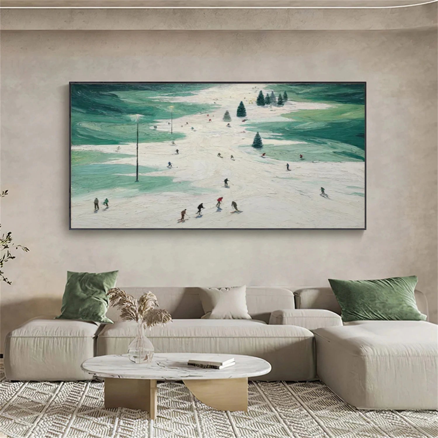 Skiing Sport Textured Wall Art #MS050