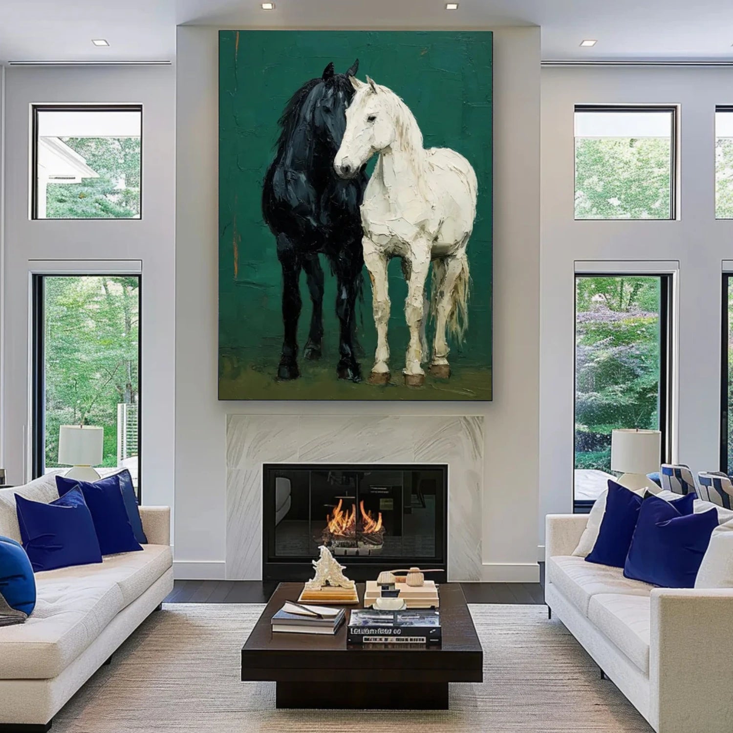 Abstract Animal Horse Textured Wall Art #AC100