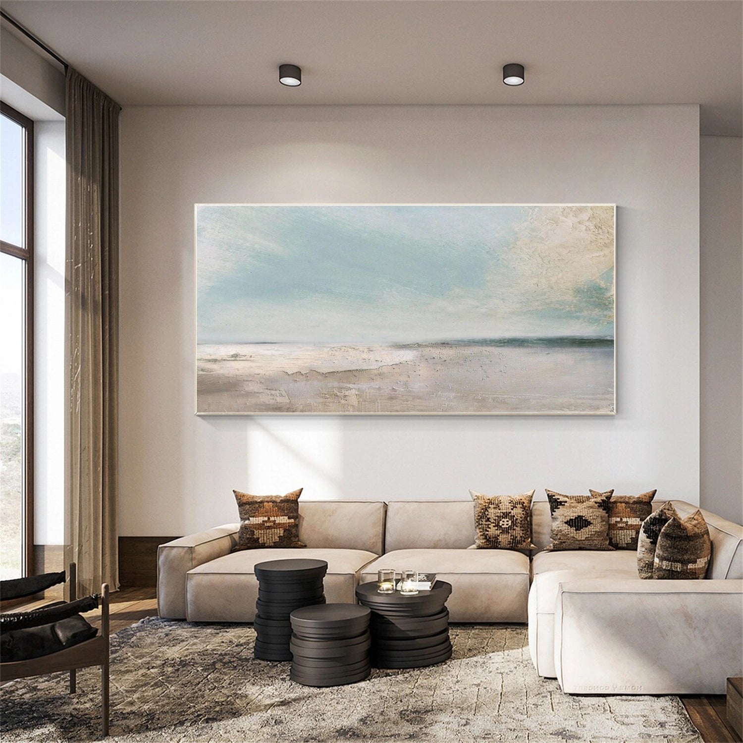Ocean And Sky Abstract Wall Art #OS073