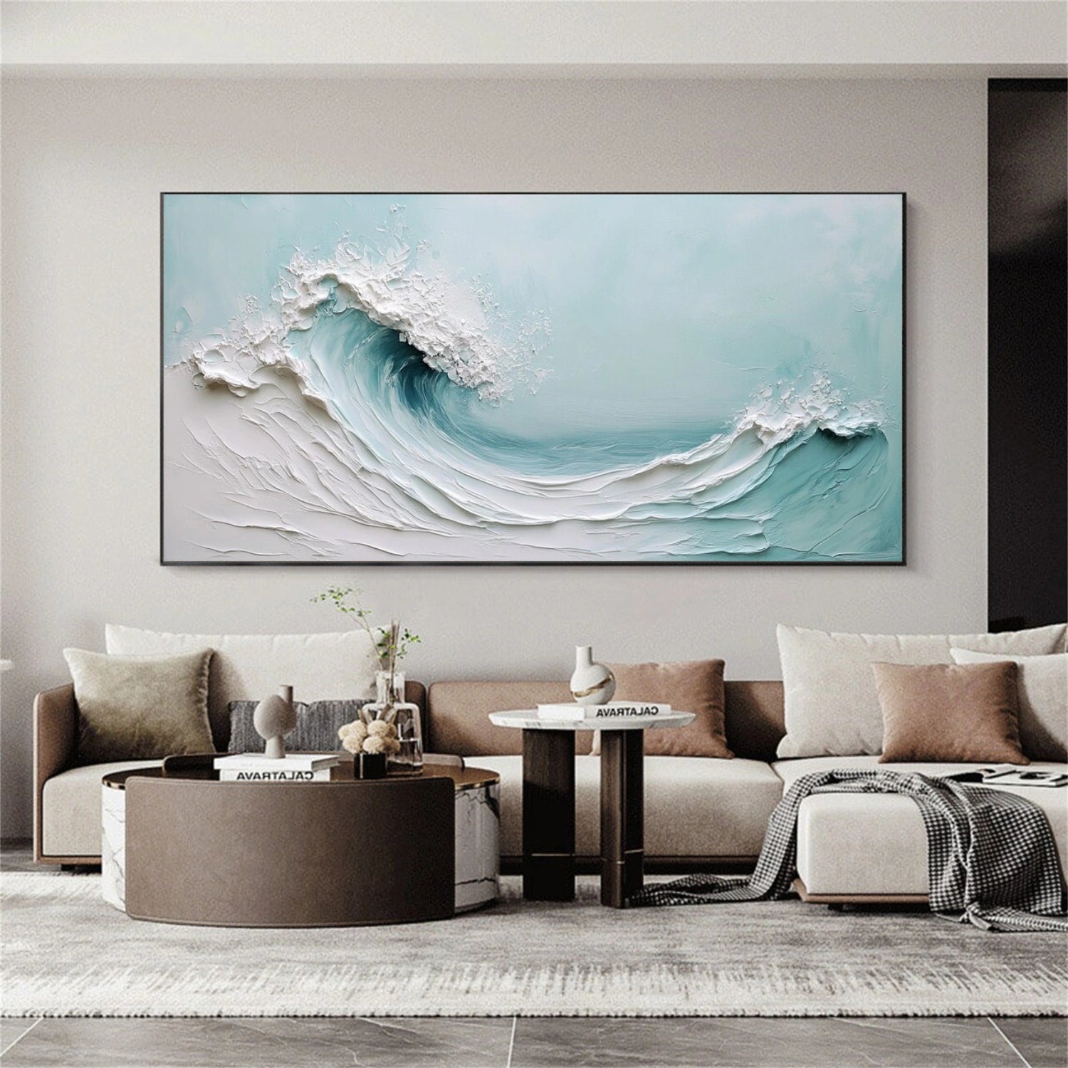 Ocean And Sky Abstract Textured Wall Art #OS102