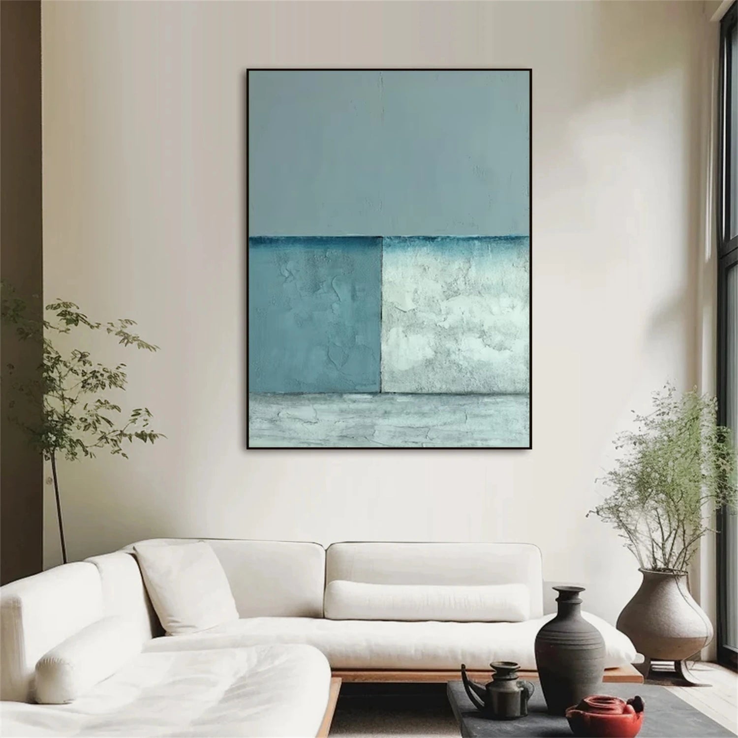 Blue Minimalist Canvas Art #MT167