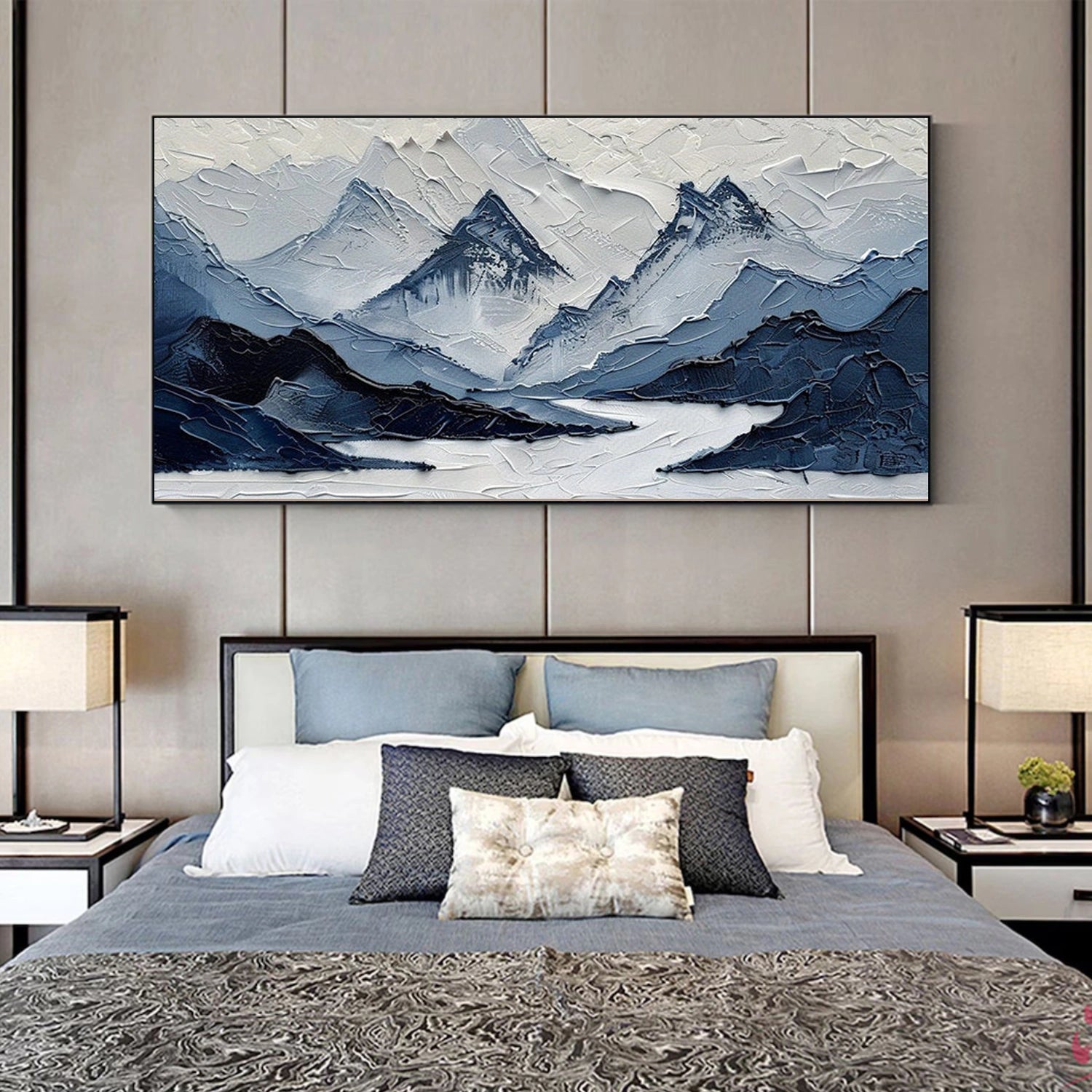 Abstract Mountain Textured Canvas Art #MO053