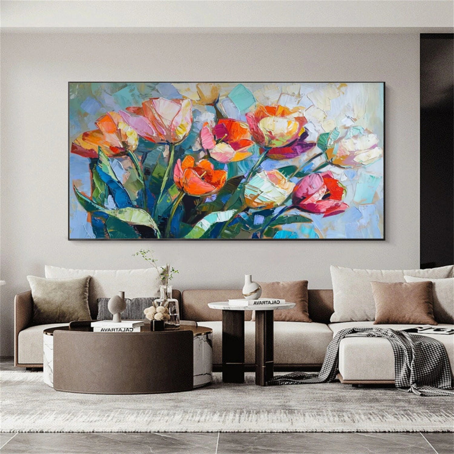 Colorful Flower Abstract Wall Art #FP142