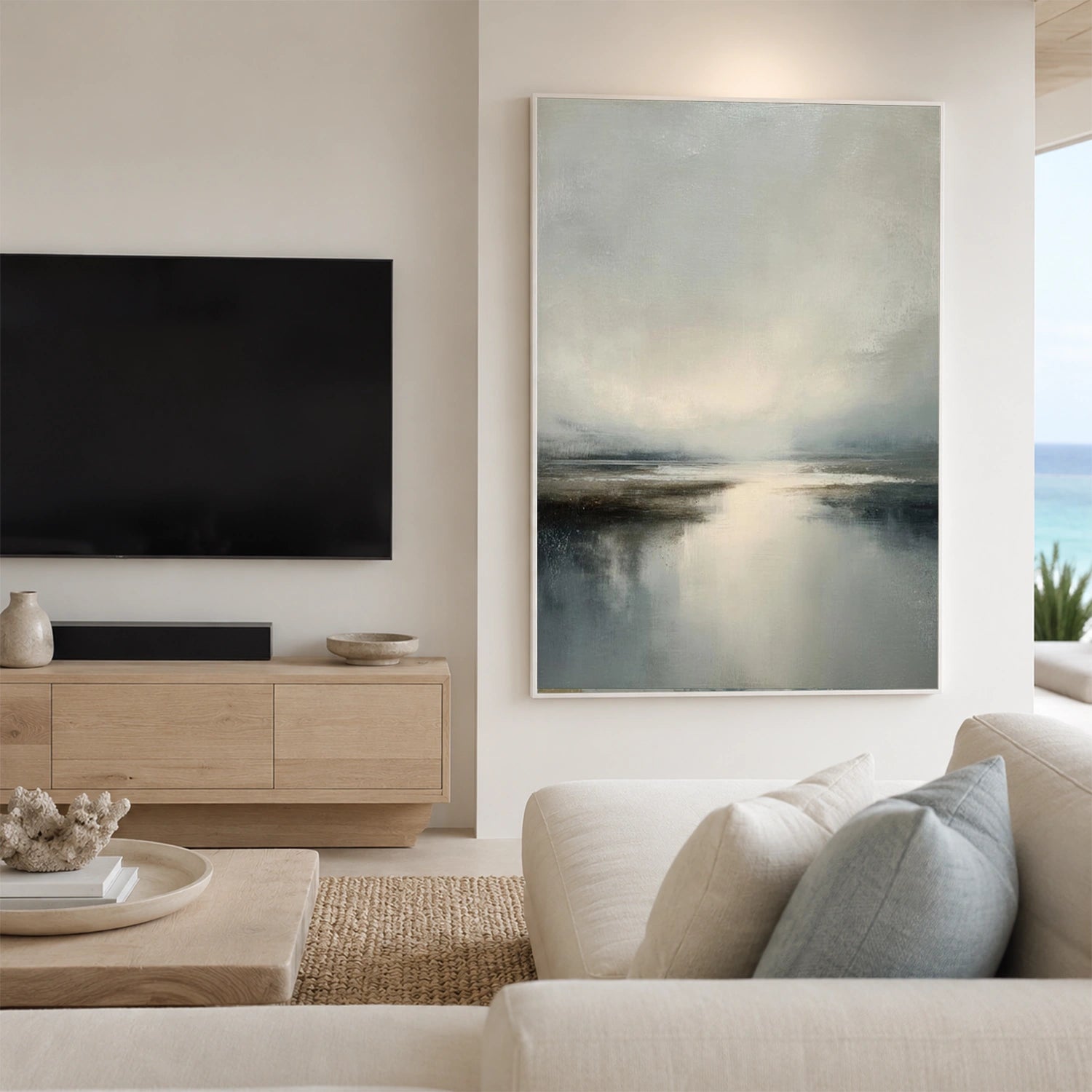 Ocean And Sky Abstract Wall Art #OS194