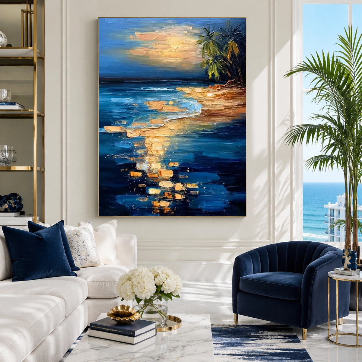 Ocean And Sky Abstract Textured Wall Art #OS223