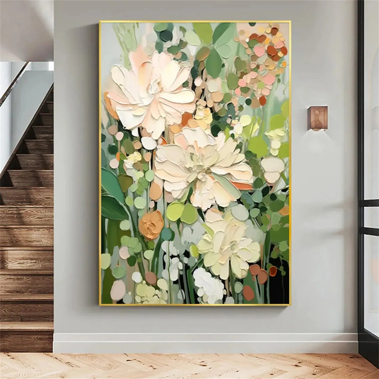 Colorful Flower Textured Painting Canvas #FP014