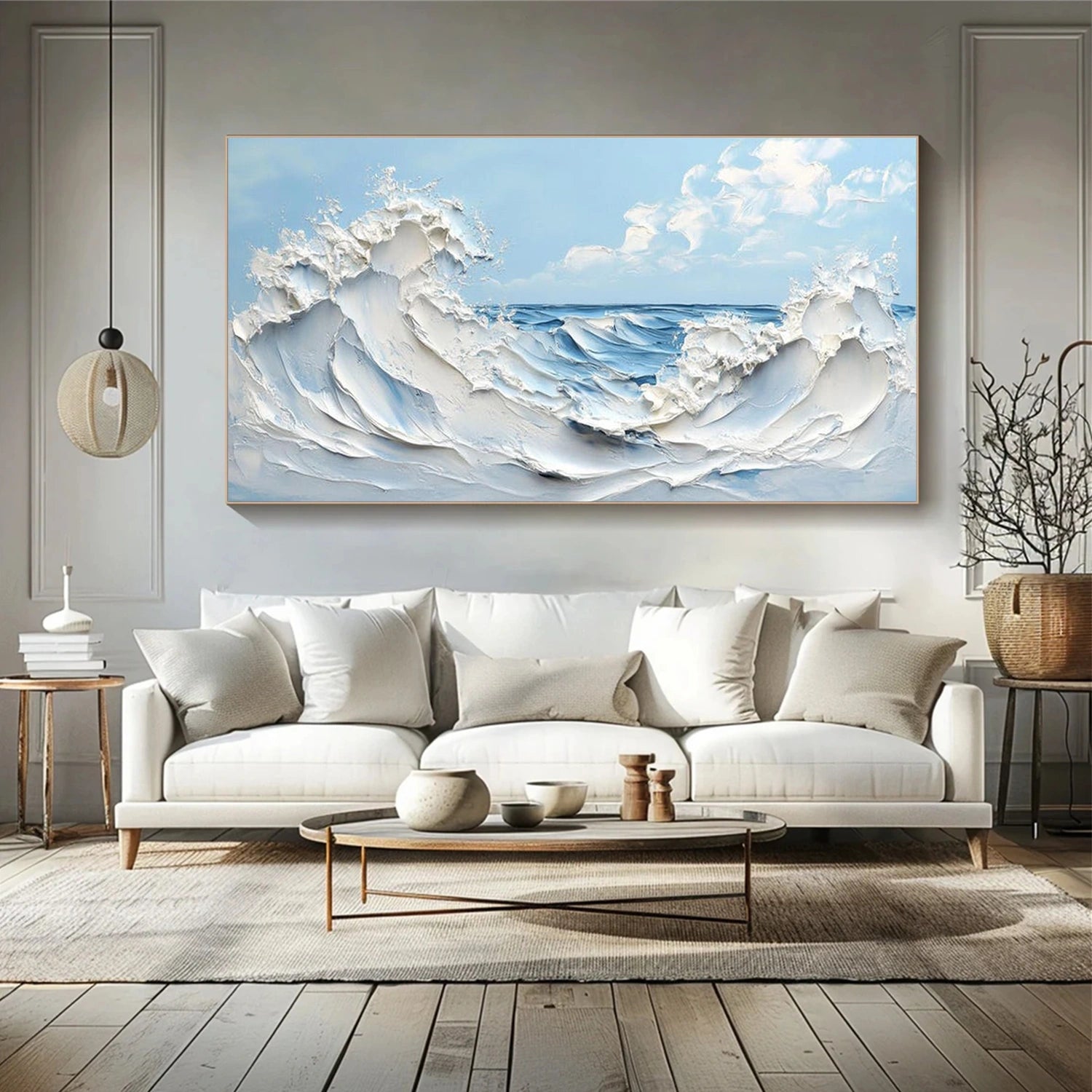 Ocean And Sky Abstract Textured Wall Art #OS151
