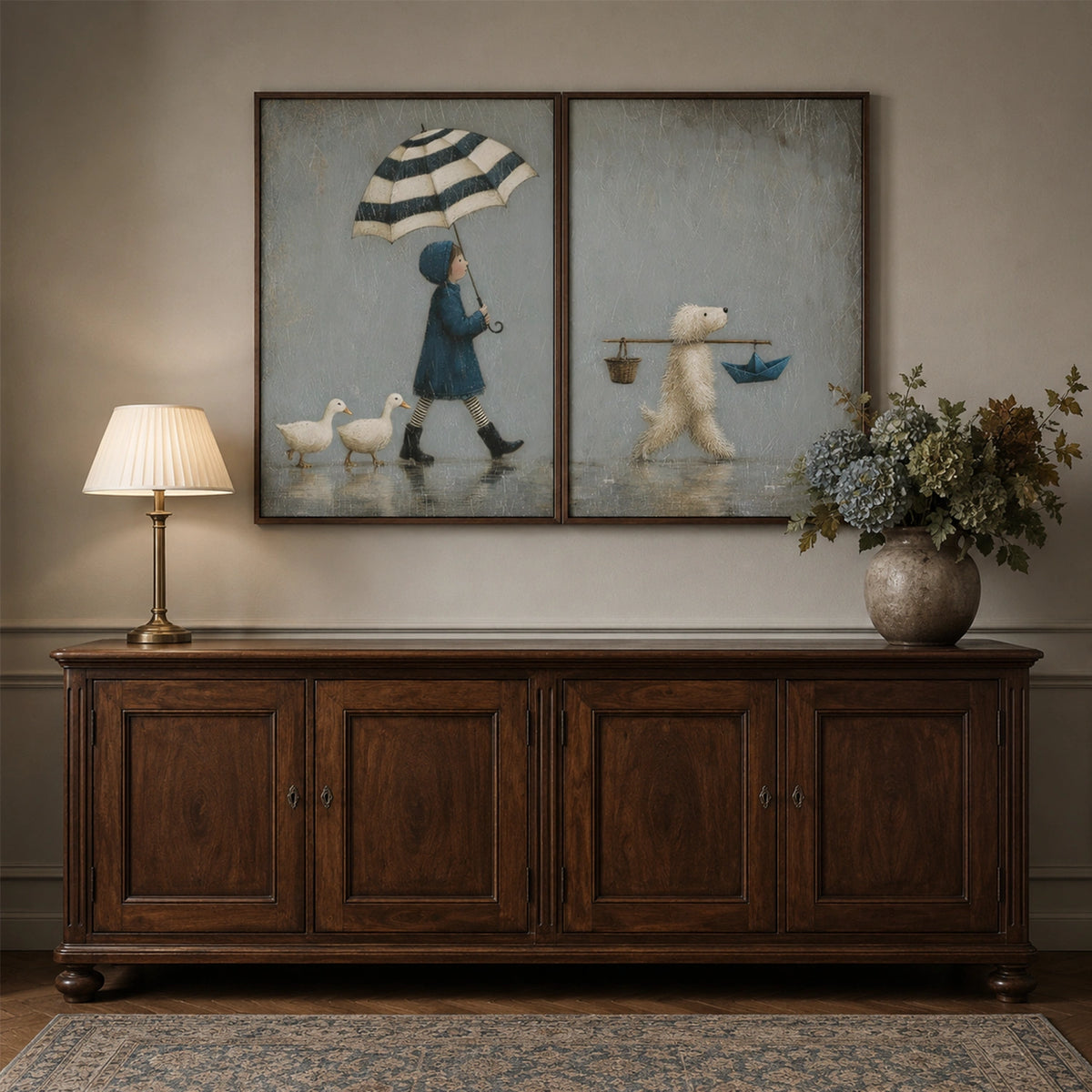 Abstract Portrait Canvas Art Set of 2 #AE168