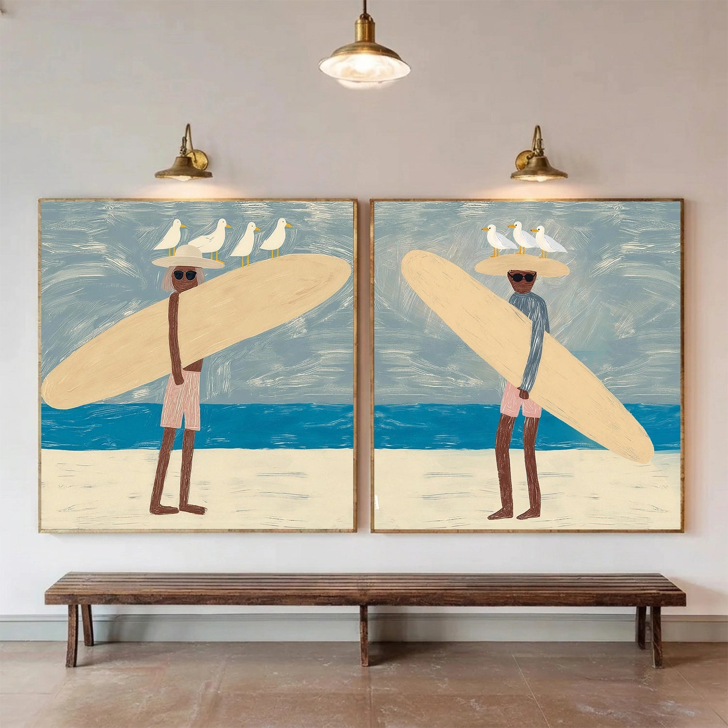 Abstract Portrait Canvas Art Set of 2 #AE141