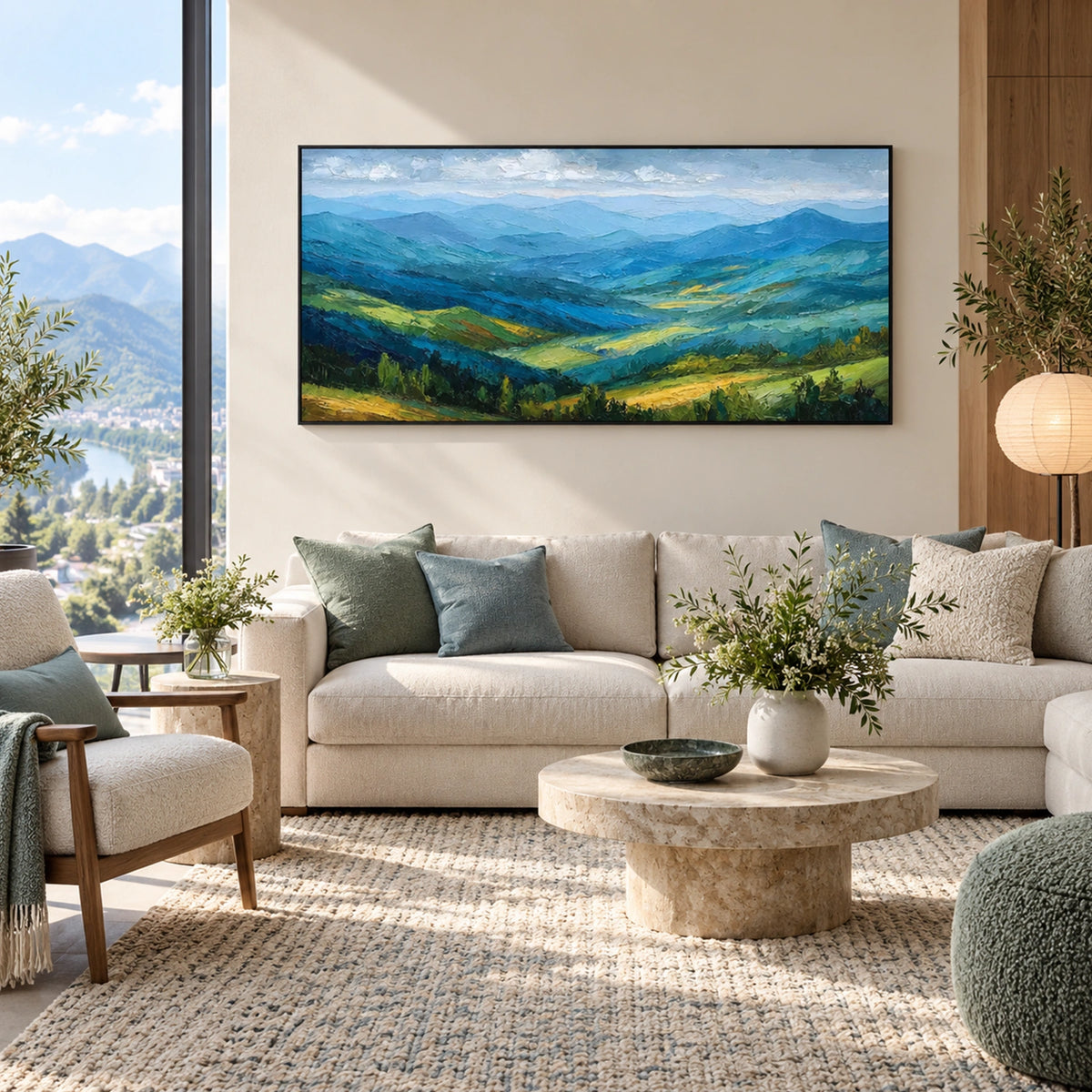 Abstract Mountain Textured Canvas Art #MO079