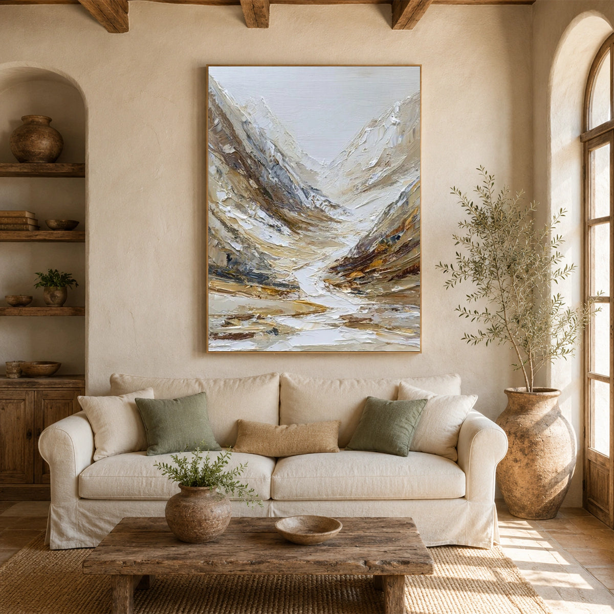 Abstract Mountain Textured Canvas Art #MO076