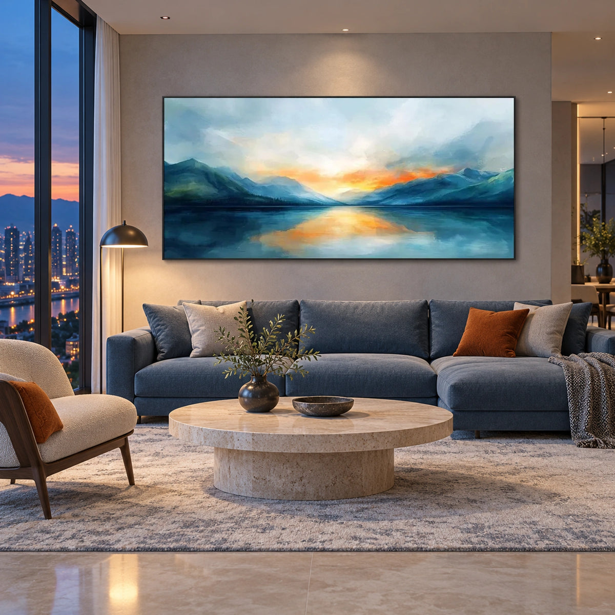 Ocean And Sky Abstract Wall Art #OS238