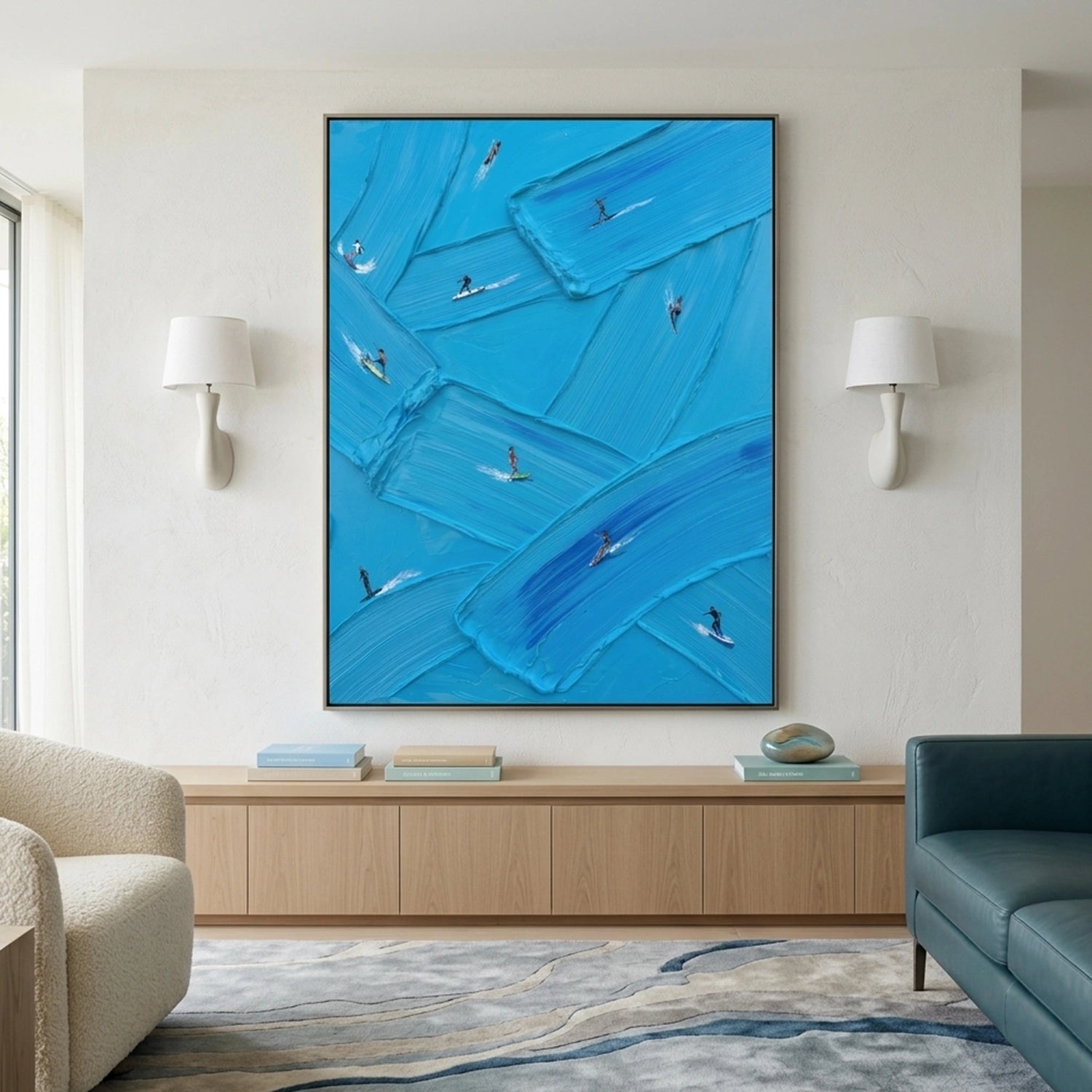 Surfing Sport Textured Wall Art #MS118