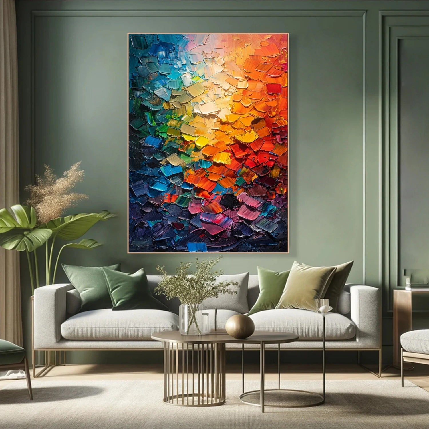 Colorful Abstract Textured Painting Canvas #AT094