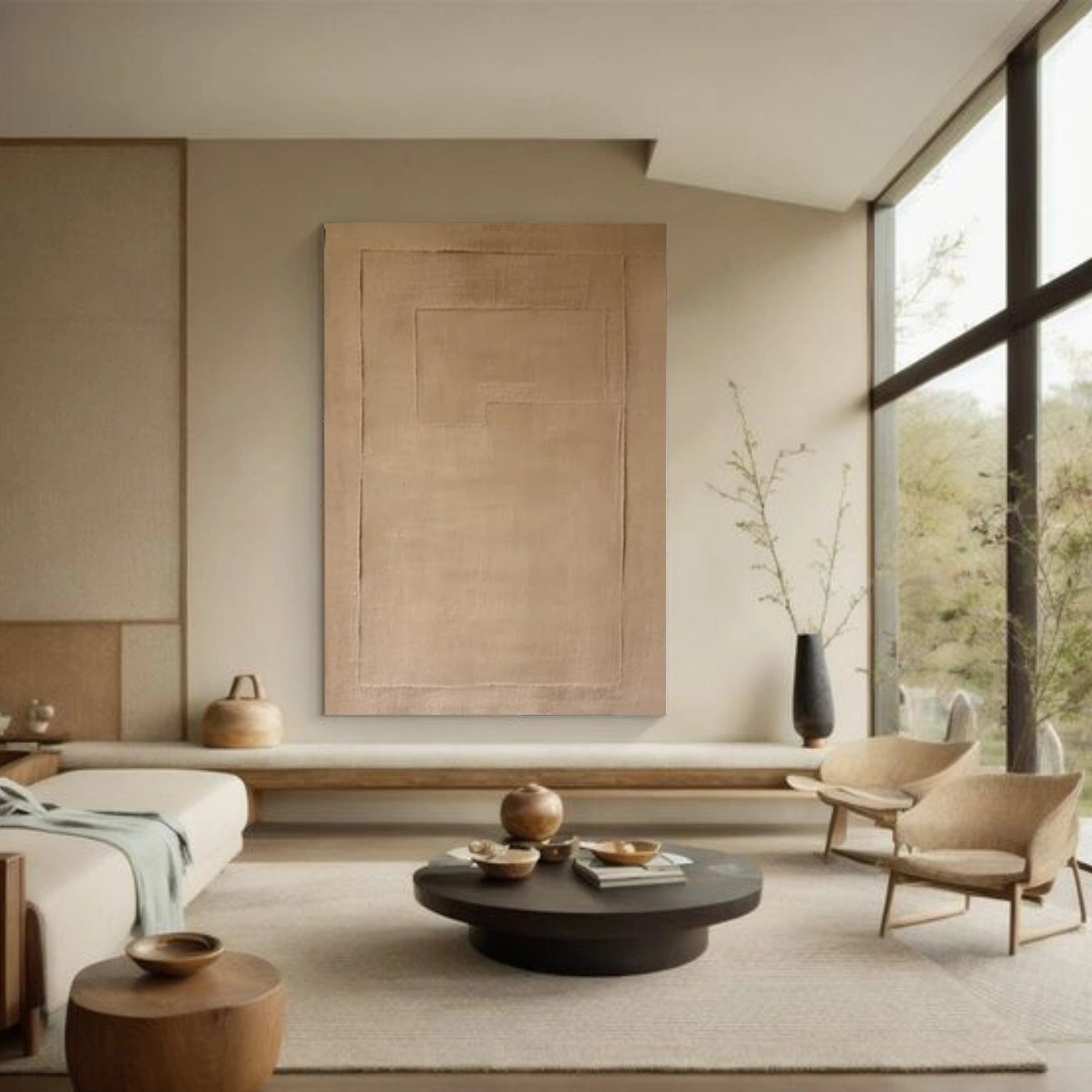 Beige and Brown Wabi Sabi Canvas Art #WS113