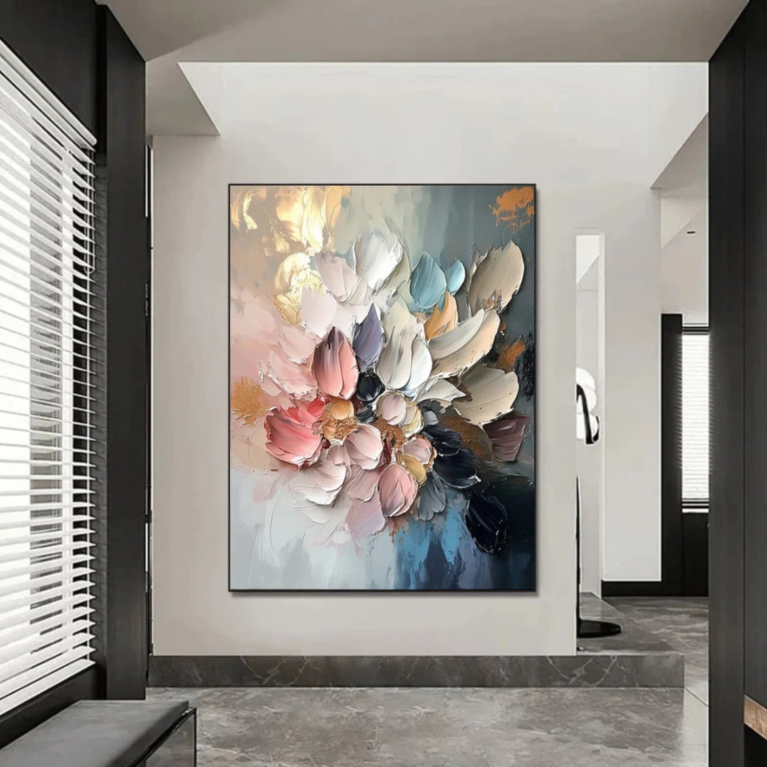 Flower Abstract Textured Wall Art #FP192