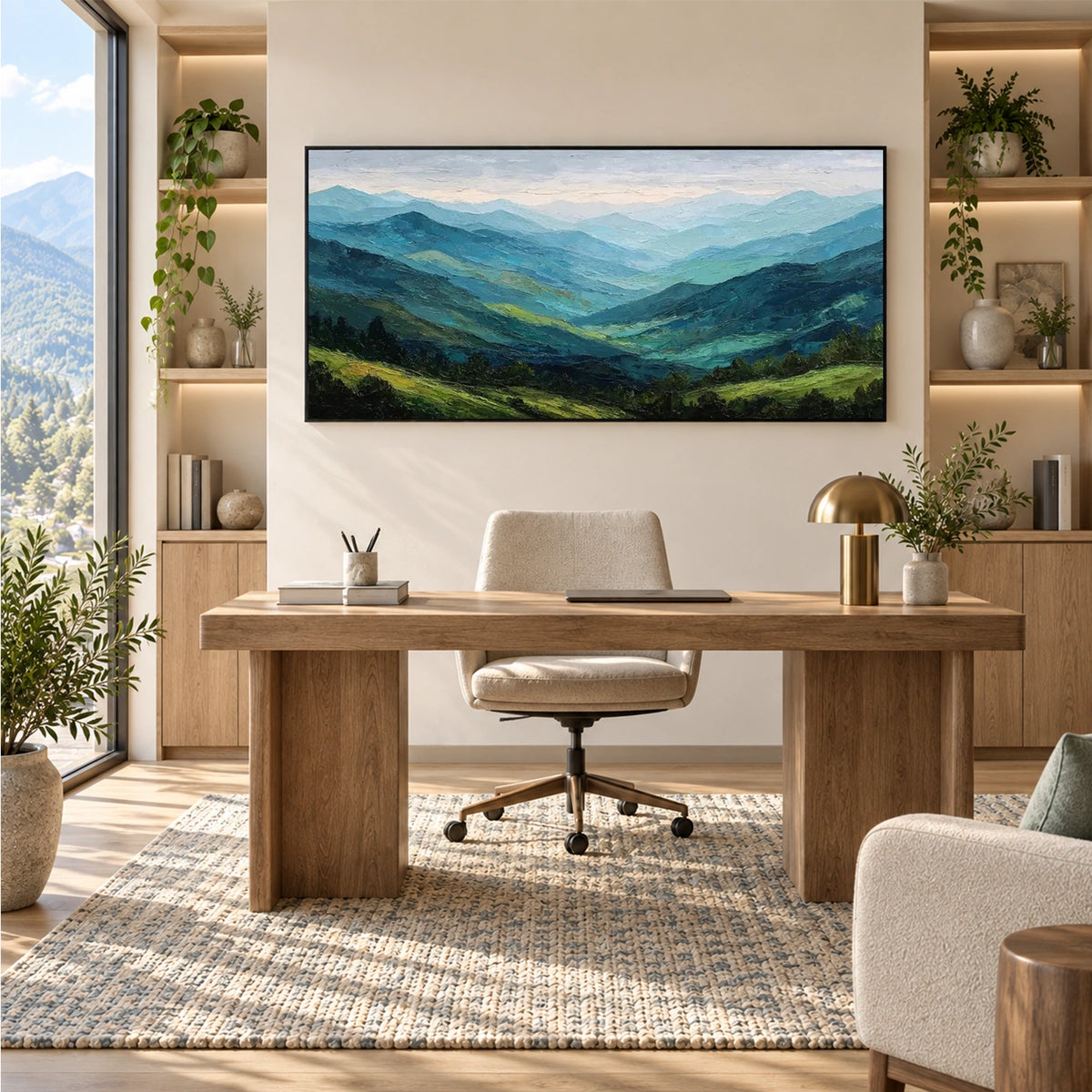 Abstract Mountain Textured Canvas Art #MO080