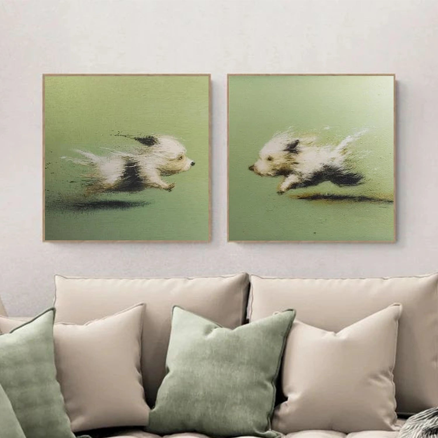 Abstract Animal Dog Wall Art Set of 2 #AC114
