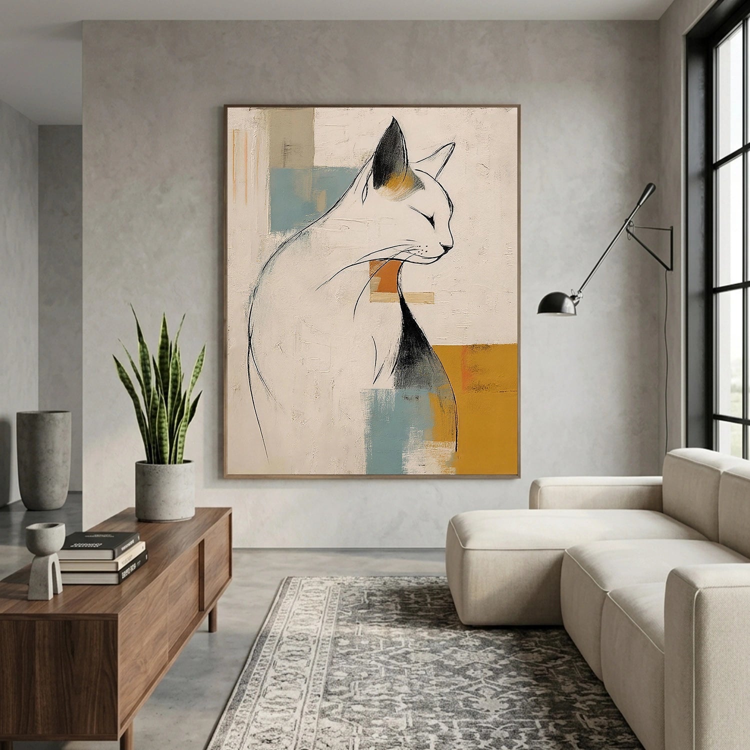 Abstract Animal Cat Wall Art #AC136