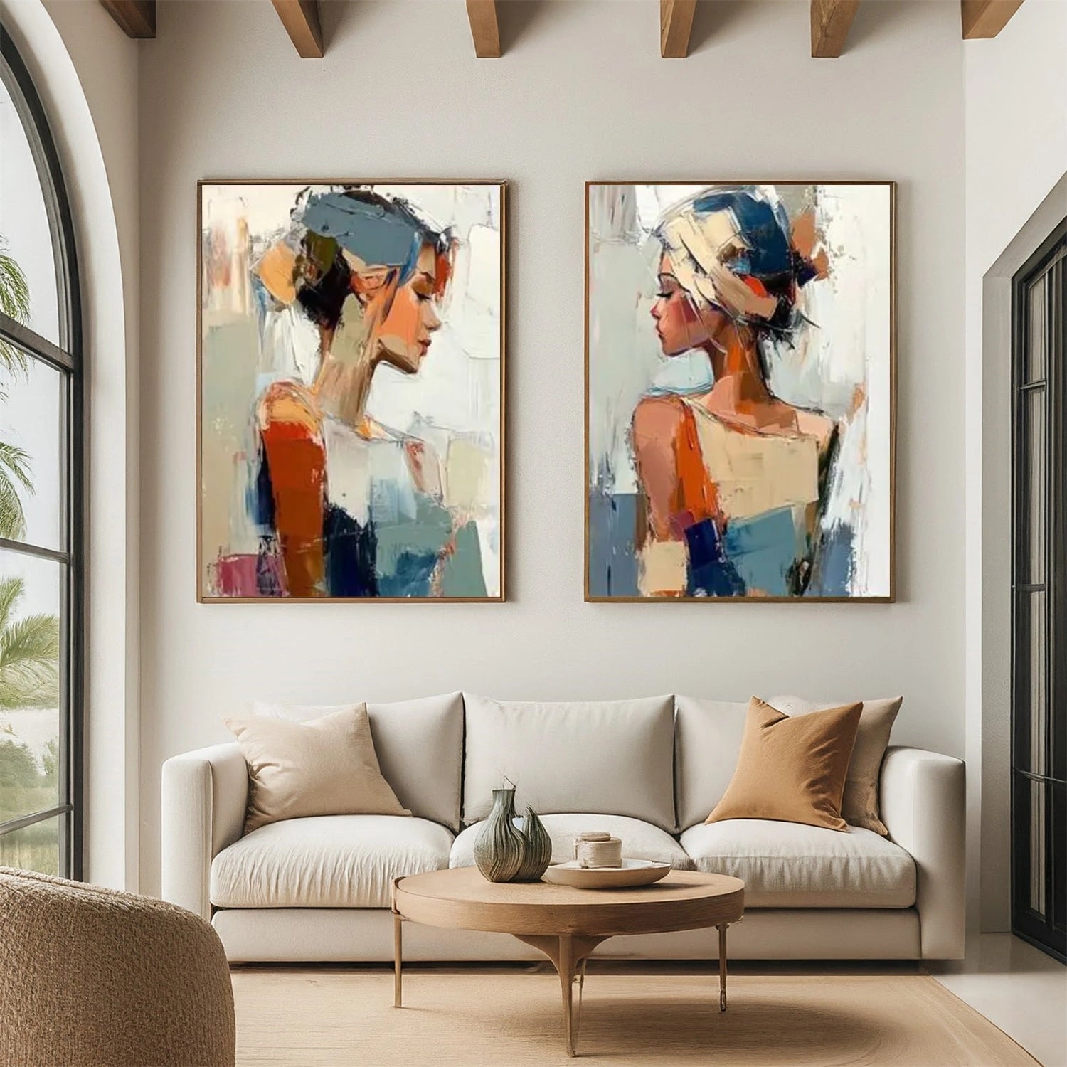 Abstract Portrait Canvas Art Set of 2 #AE070