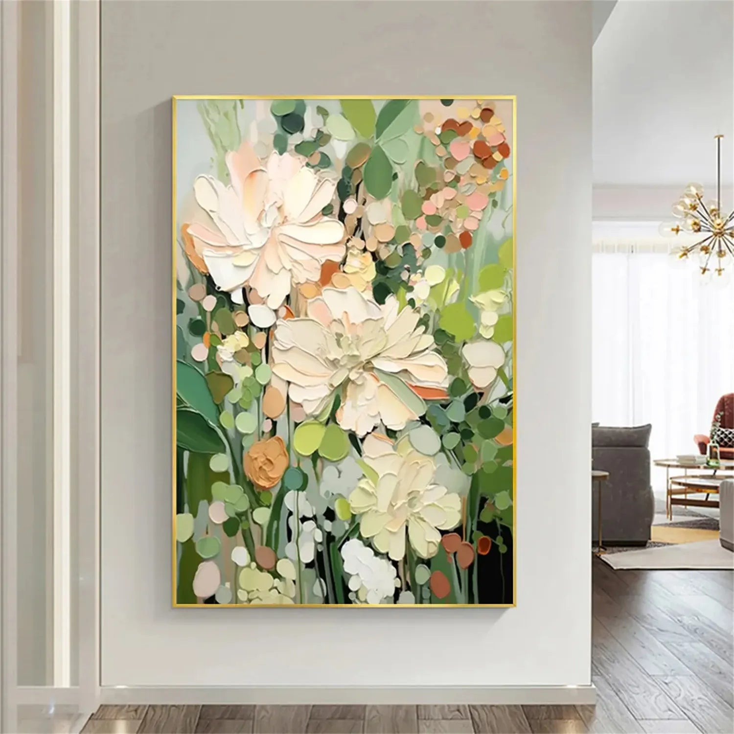 Colorful Flower Textured Painting Canvas #FP014