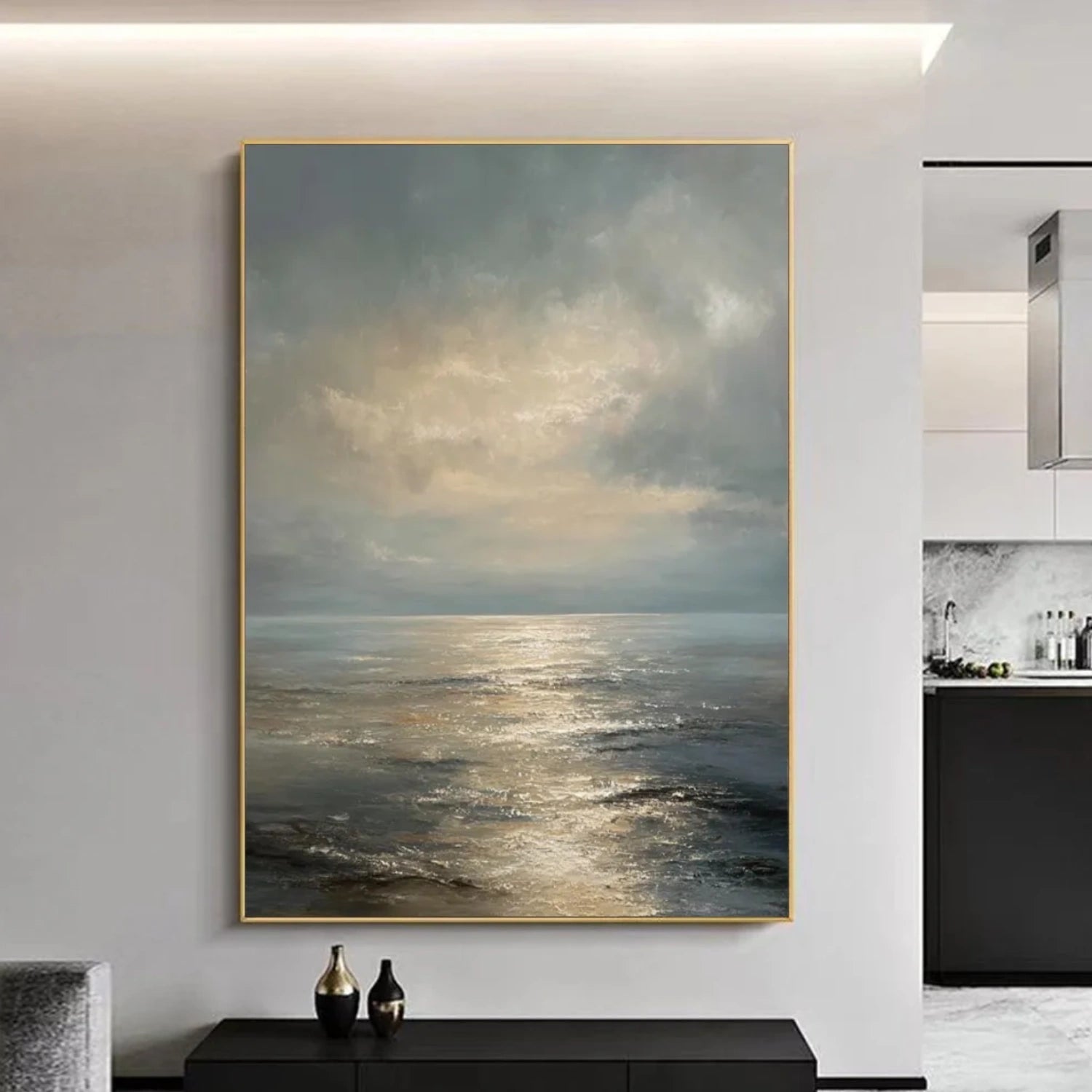 Ocean And Sky Abstract Wall Art #OS096