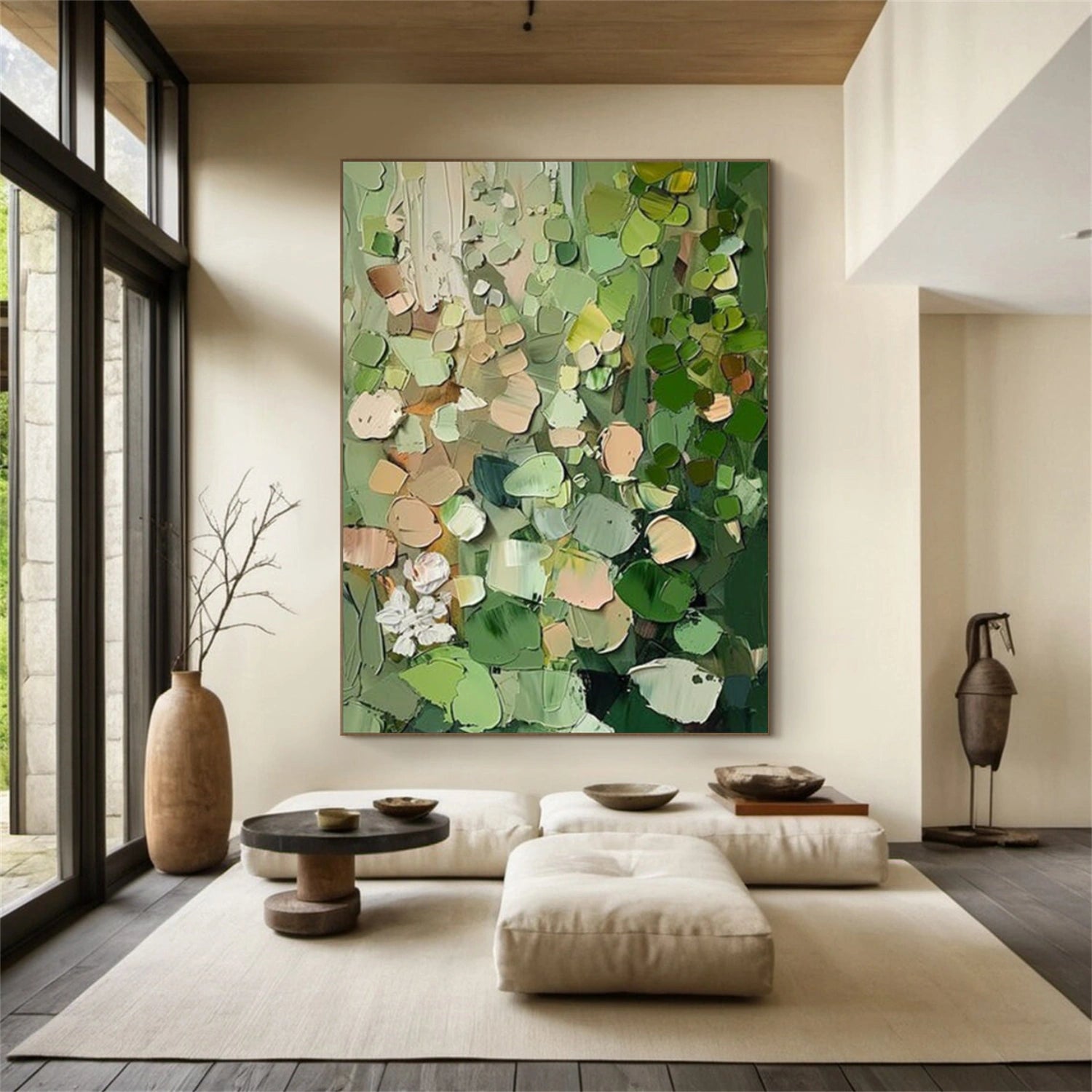 Green Abstract Textured Wall Art #AT126