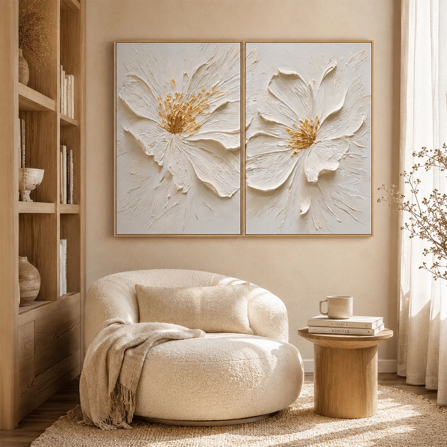 Flower Abstract Textured Wall Art Set of 2 #FP197