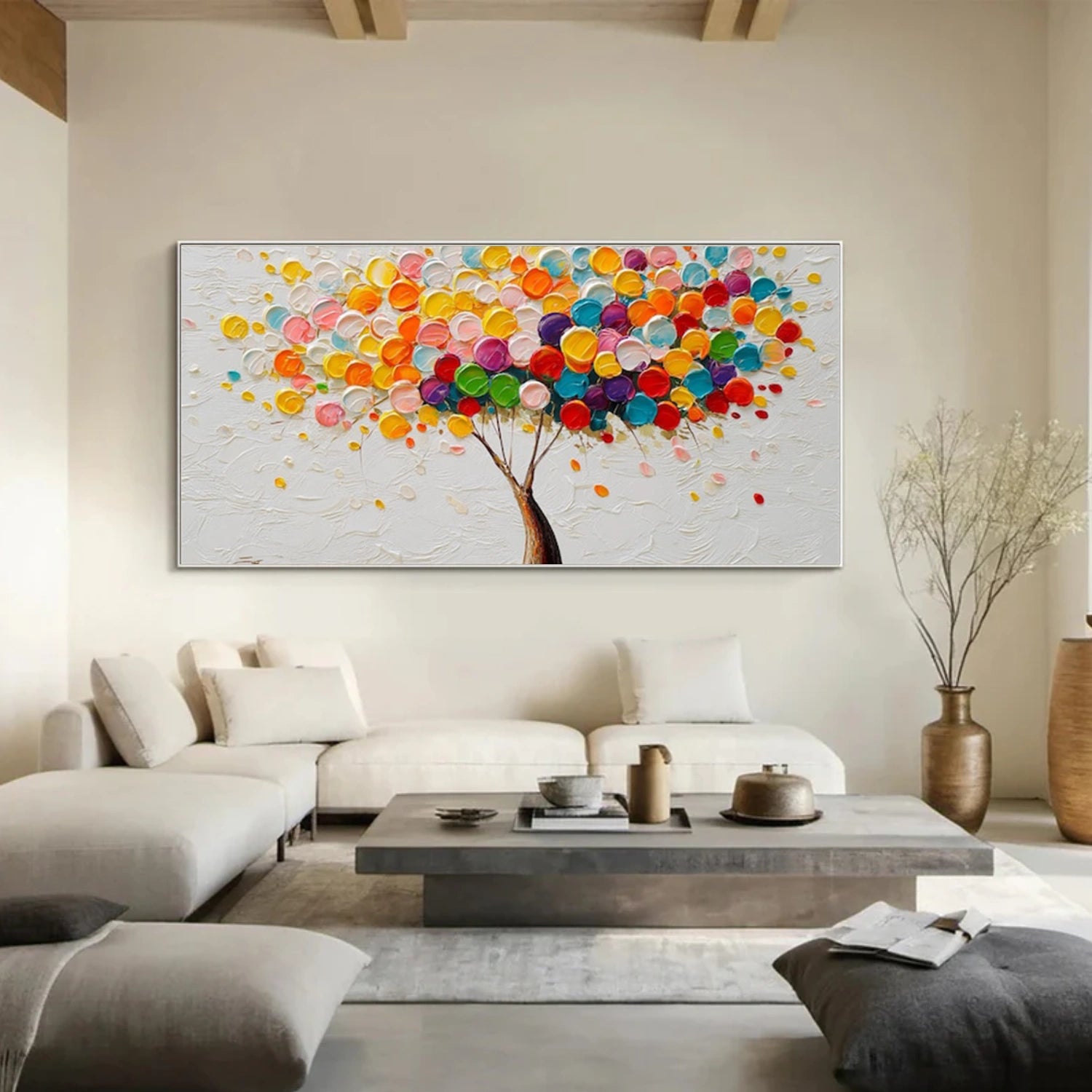 Colorful Tree Abstract Textured Wall Art #TP103