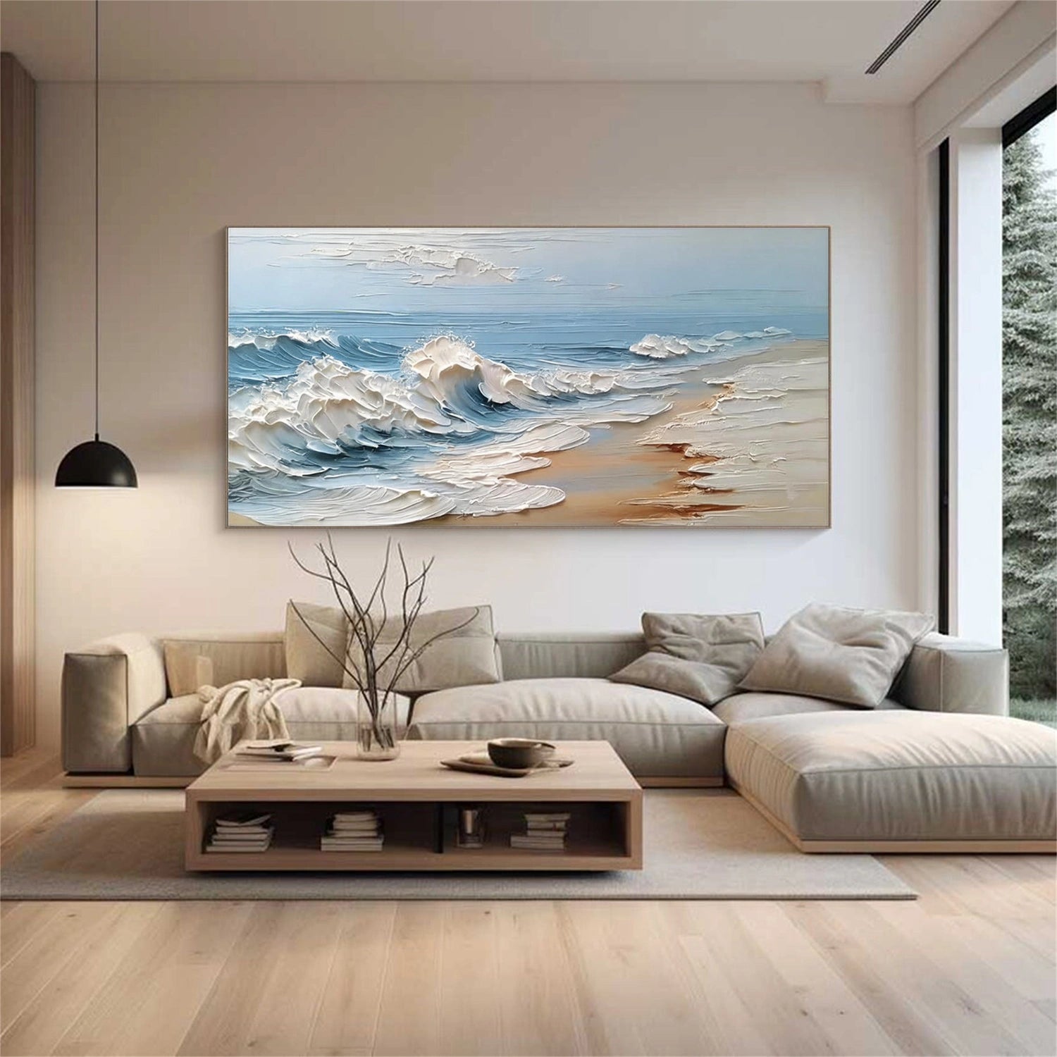 Ocean And Sky Abstract Textured Wall Art #OS156