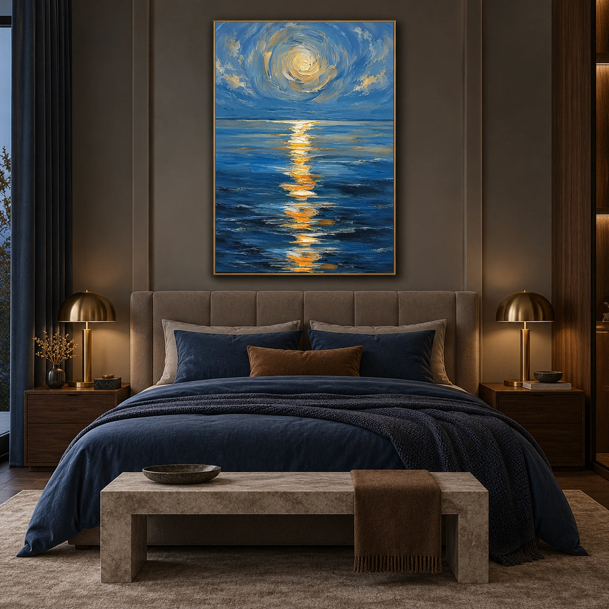 Ocean And Sky Abstract Textured Wall Art #OS218
