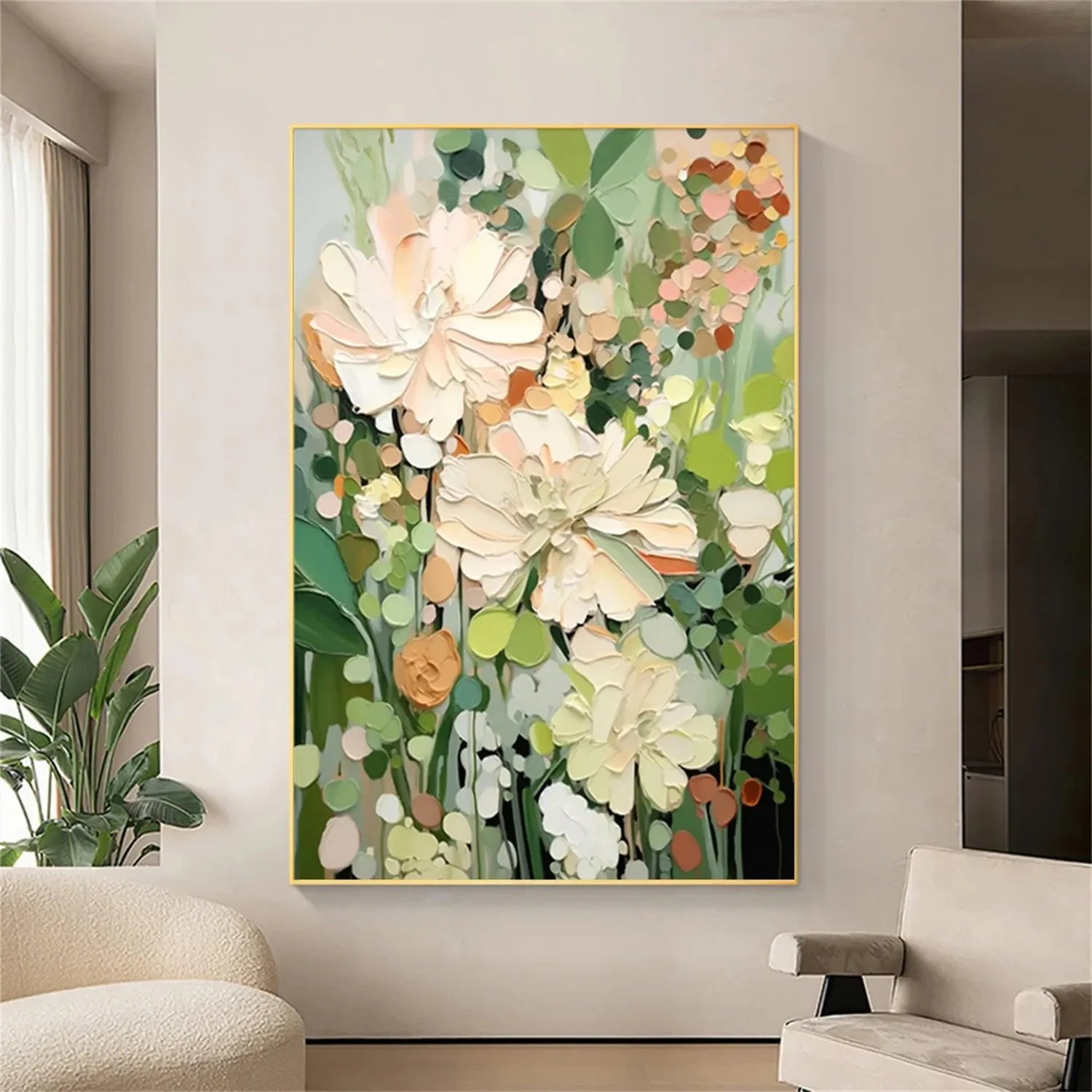 Colorful Flower Textured Painting Canvas #FP014