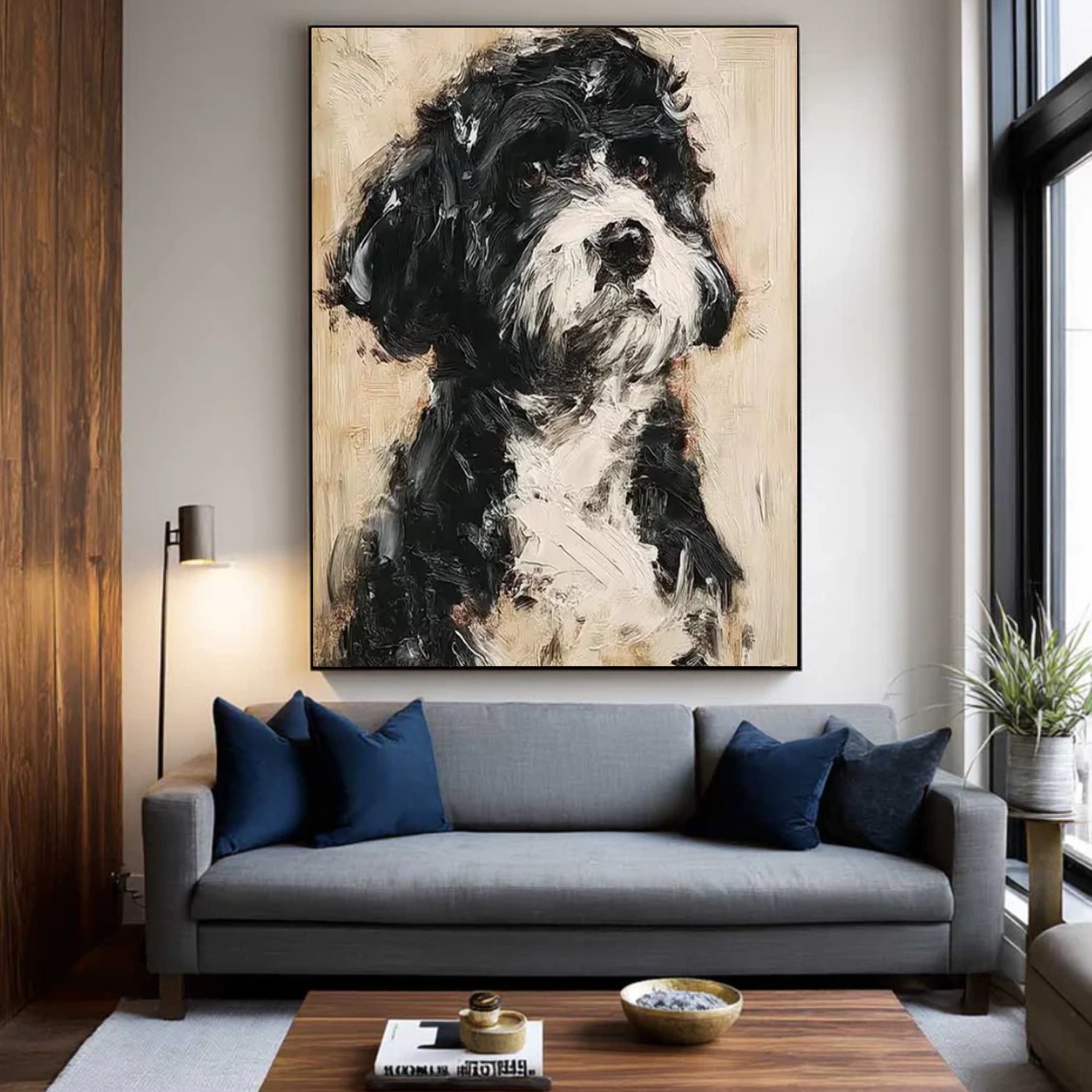 Abstract Animal Dog Textured Wall Art #AC098